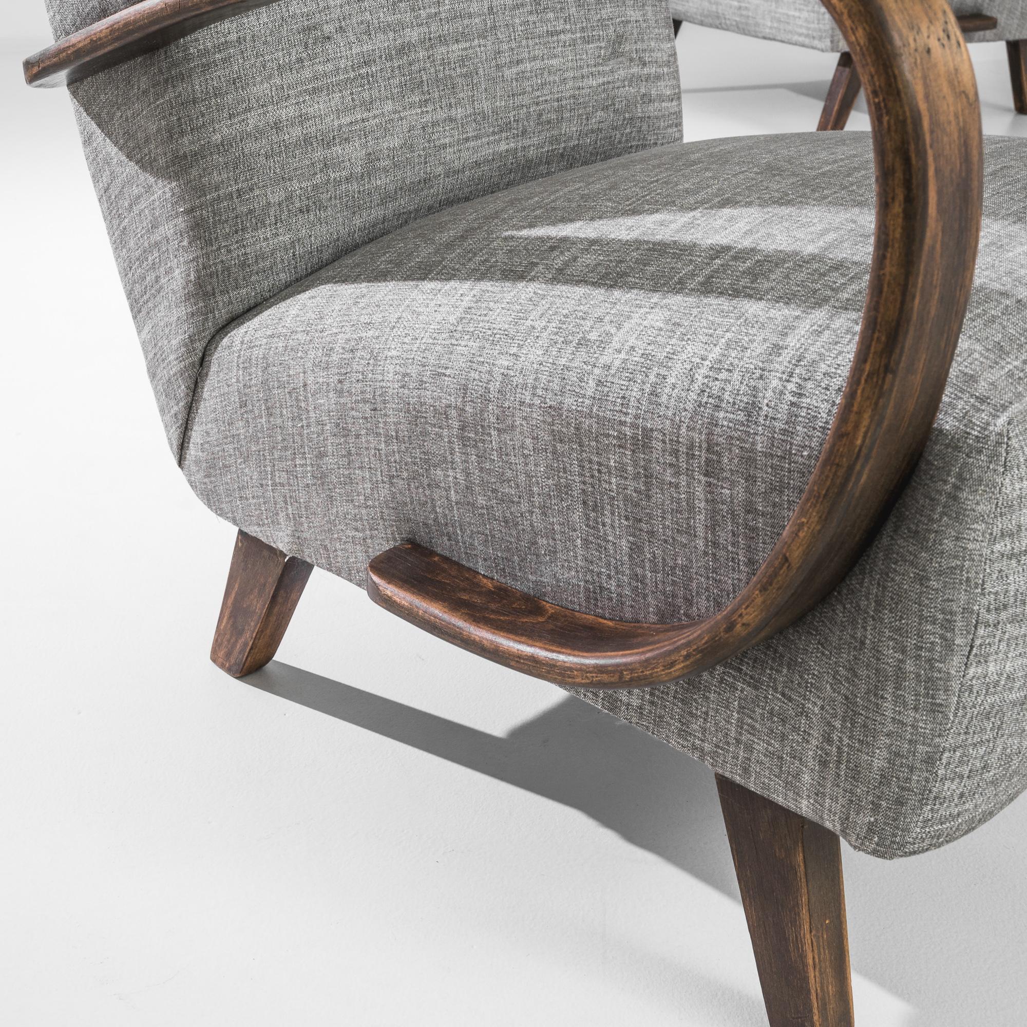 1960s Czechia Wooden Armchairs, a Pair For Sale 4