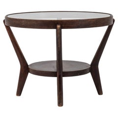 1960s Czechia Wooden Coffee Table With Glass Top By K. Kozelkka & A. Kropacek