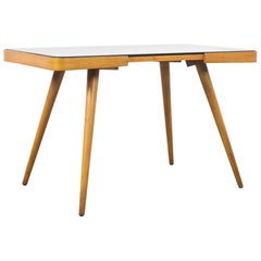 1960s Czechoslovakian Wooden and Glass Table