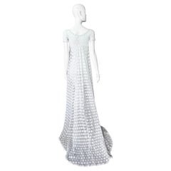 Capo sposa in pizzo margherita anni '60 con strascico XS