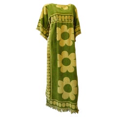 1960s Daisy Towel Maxi Dress