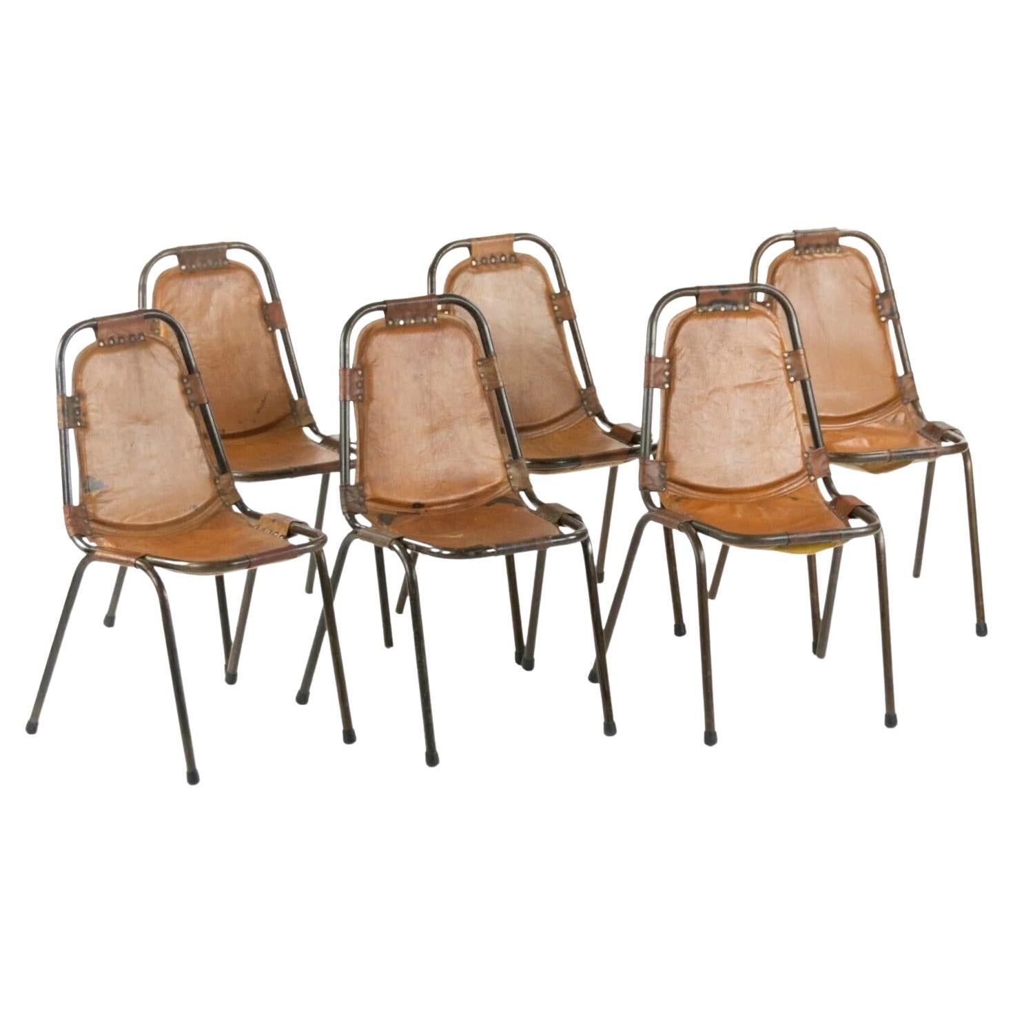 Ensemble de 6 chaises empilables Dal Vera des années 1960 pour Charlotte Perriand Les Arcs Resort