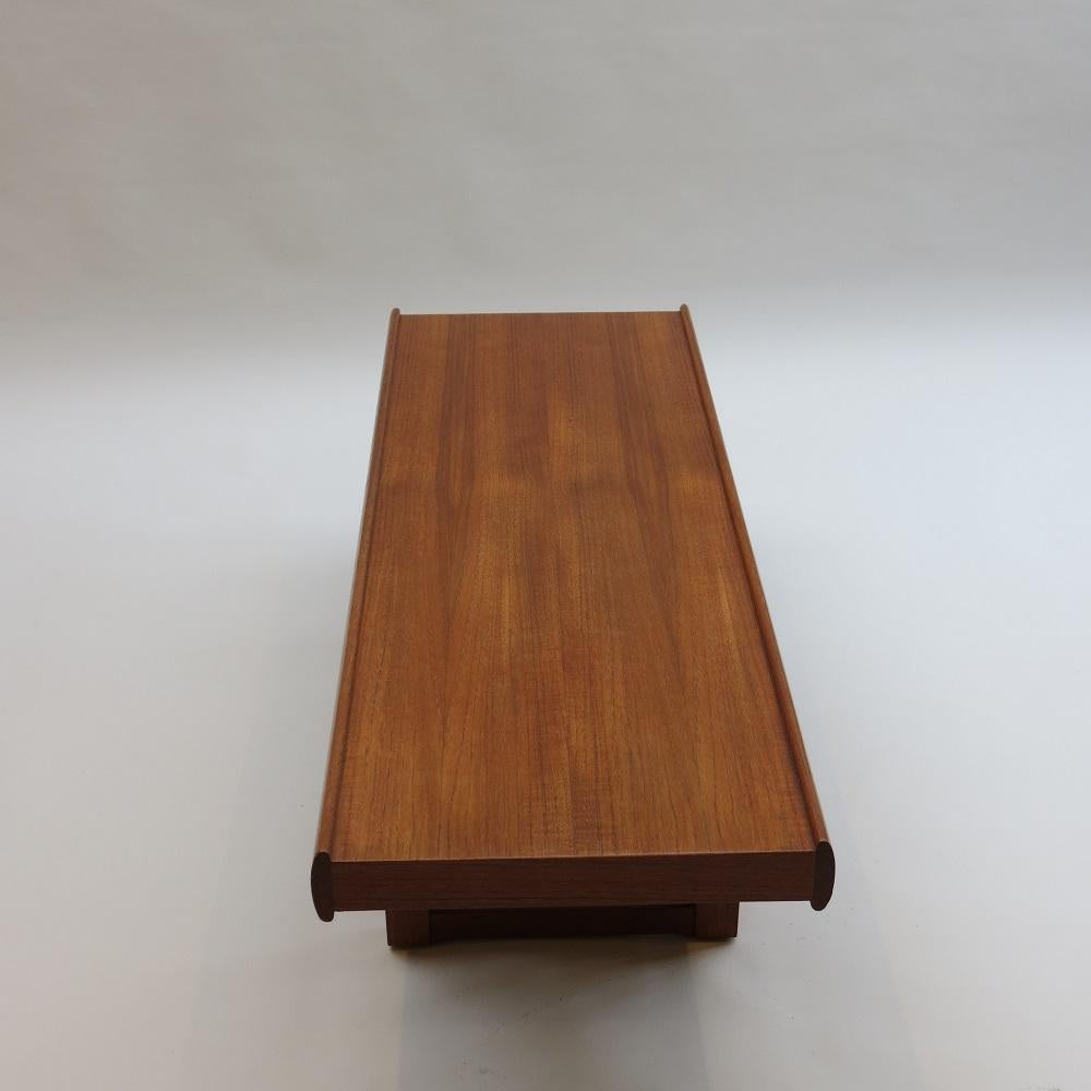 Hand-Crafted 1960s Dalescraft Teak Bench Coffee Table For Sale