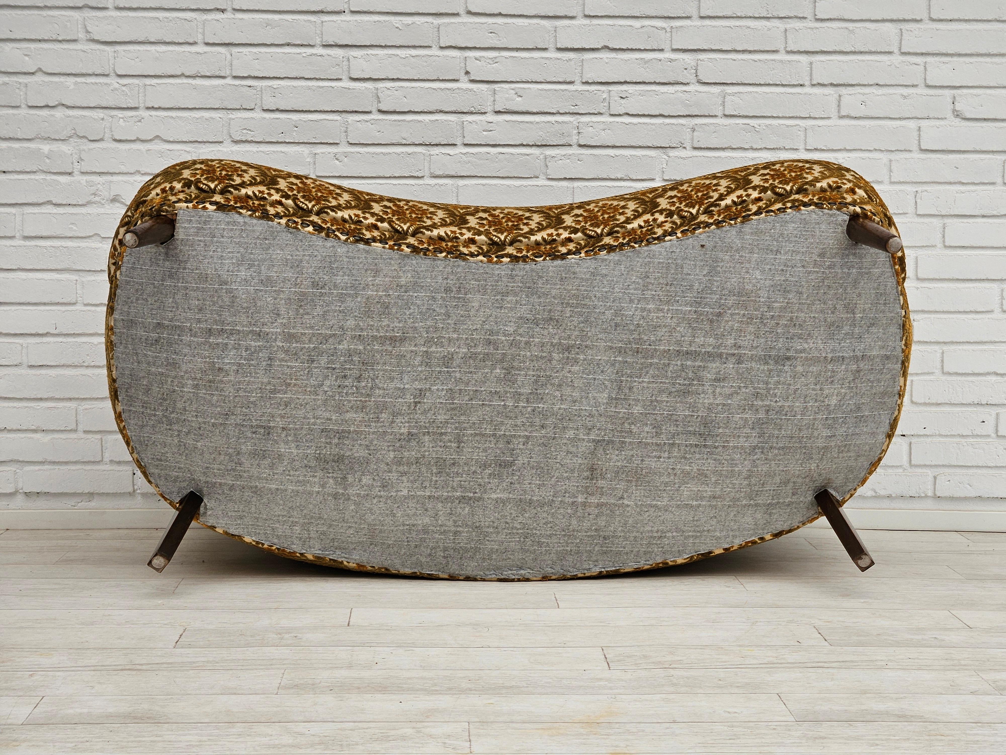 Années 1960, canapé danoisanana à 2 places, état d'origine, tissu de meuble en vente 6