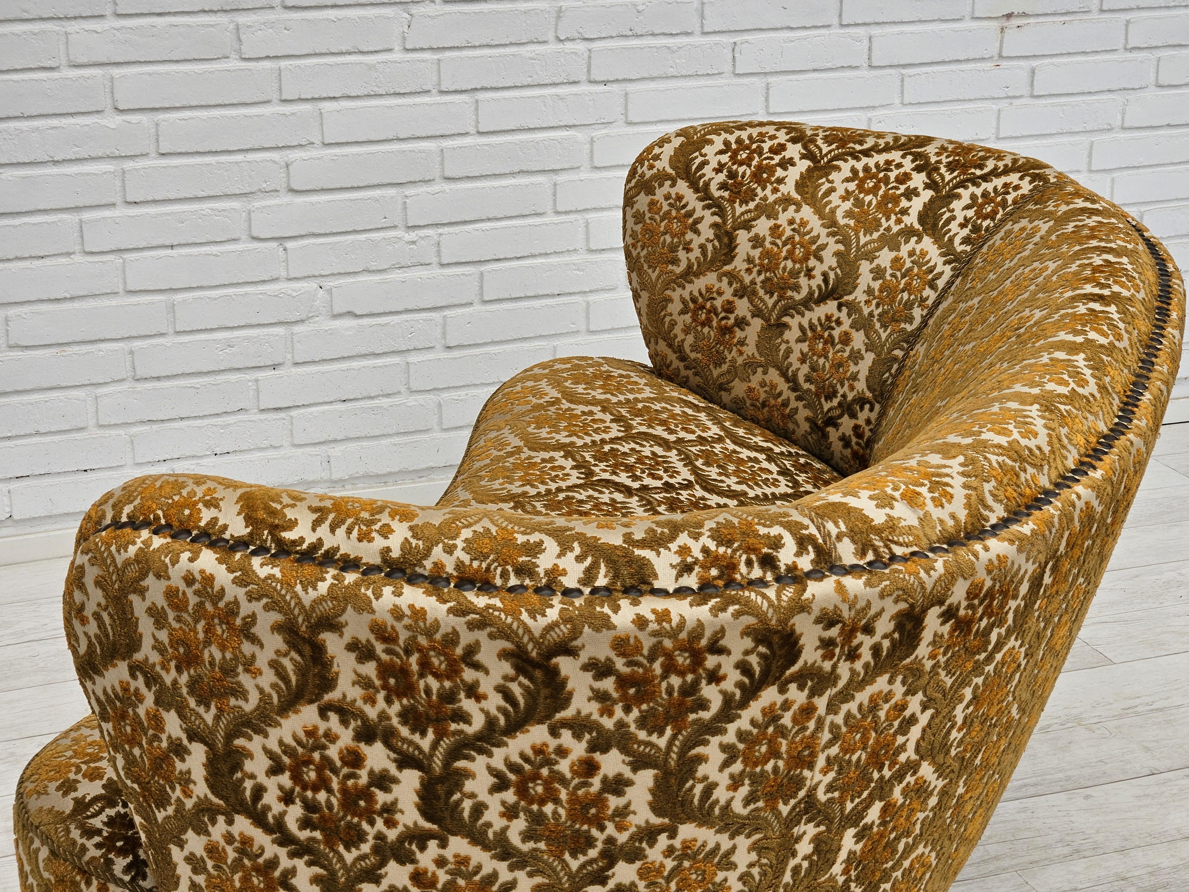 Années 1960, canapé danoisanana à 2 places, état d'origine, tissu de meuble en vente 10