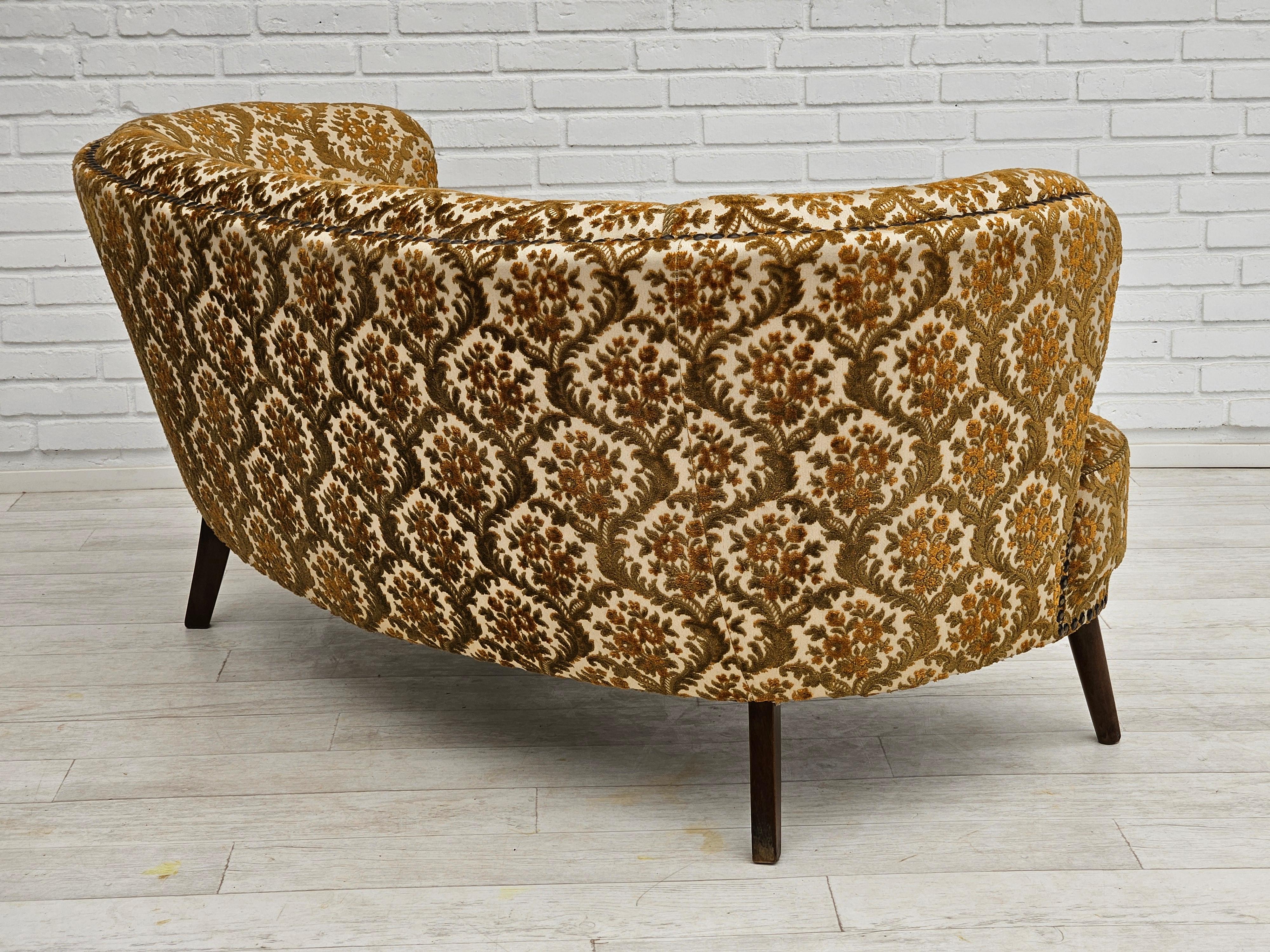 Années 1960, canapé danoisanana à 2 places, état d'origine, tissu de meuble en vente 12