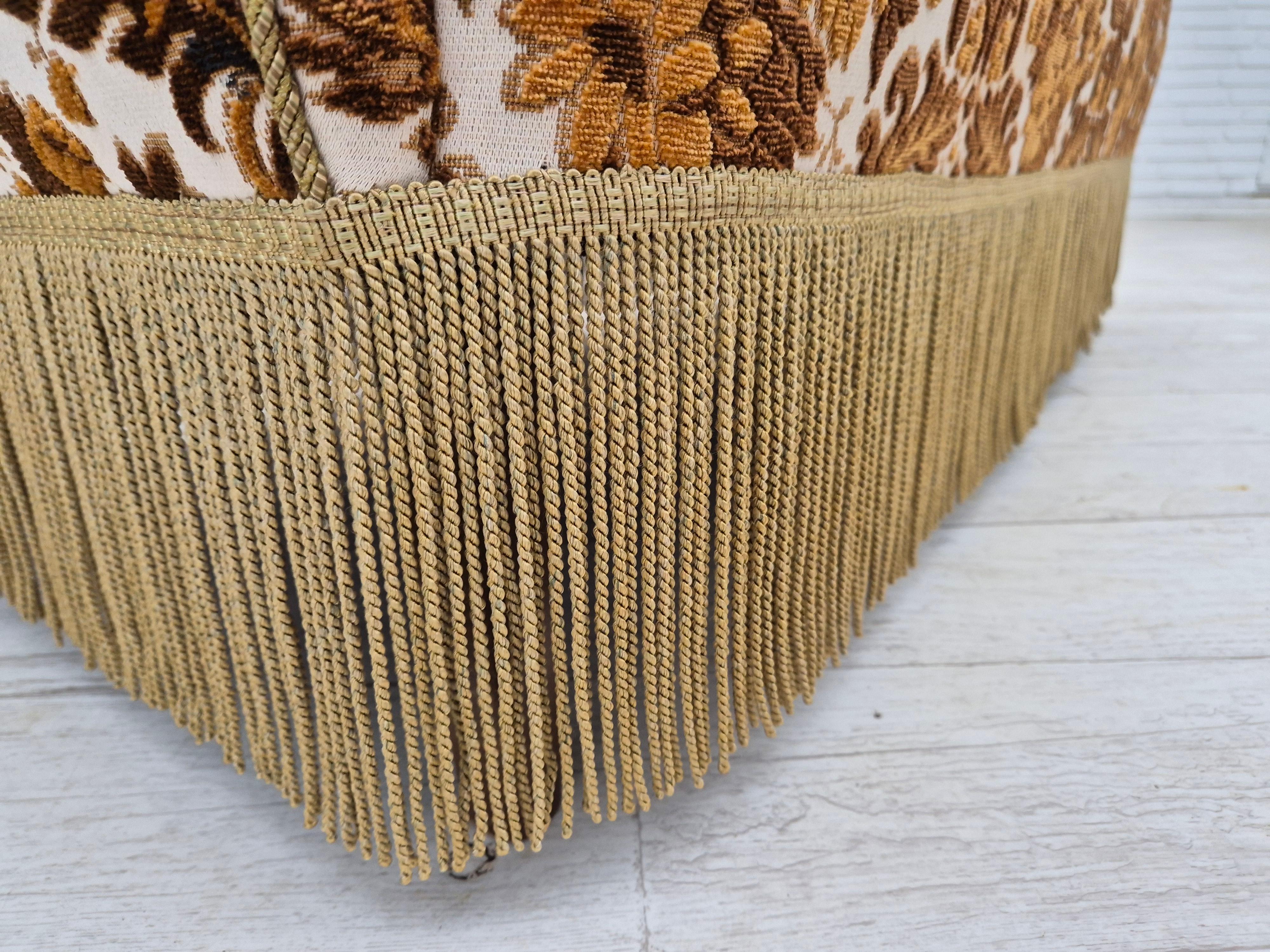 1960s, Danish 2-seater sofa, brown/beige furniture fabric, ash wood legs. For Sale 10