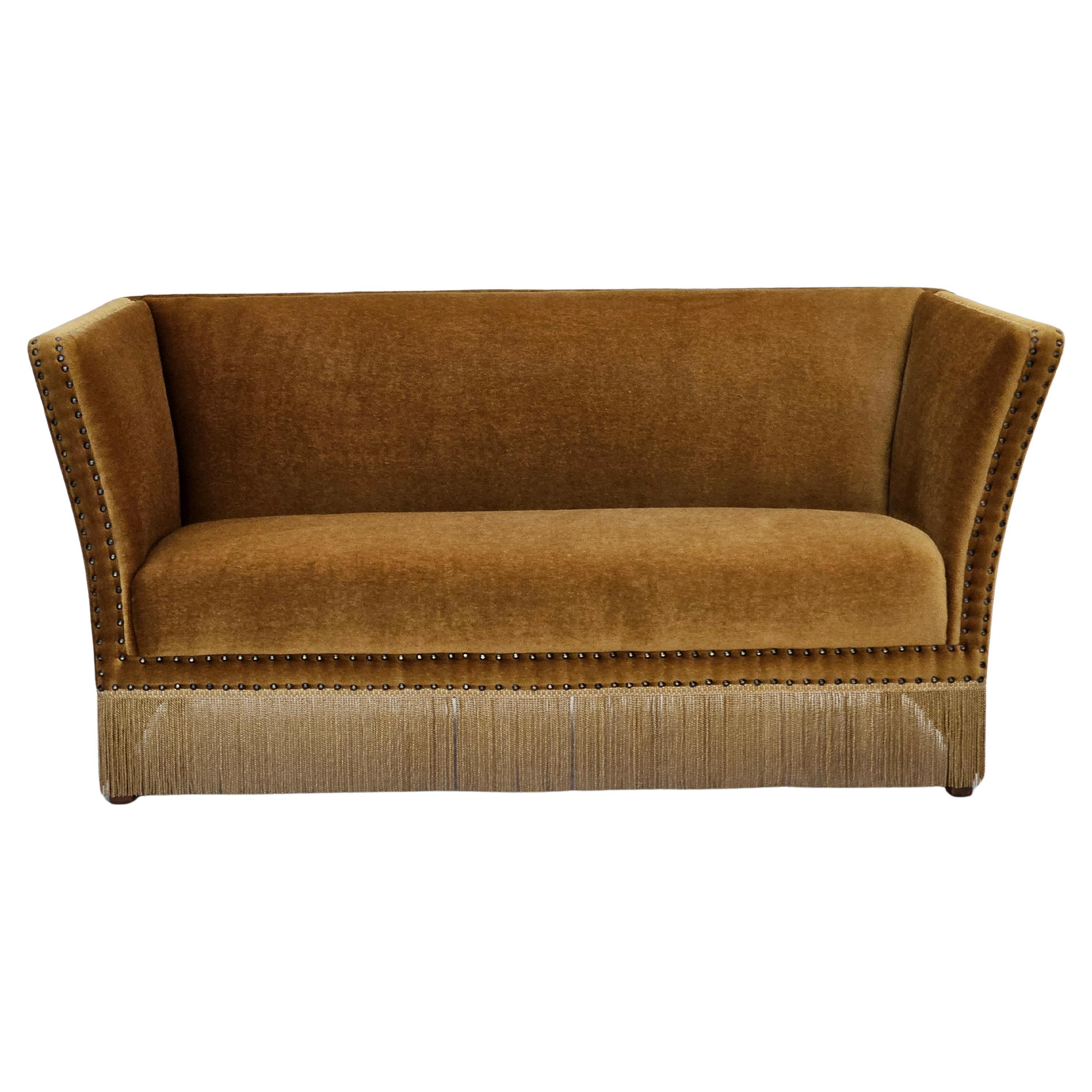 1960s, Danish 2 seater sofa, furniture velour, original condition.