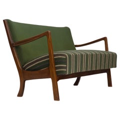 1960s, Danish 2-seater sofa, furniture wool, beech wood, original.