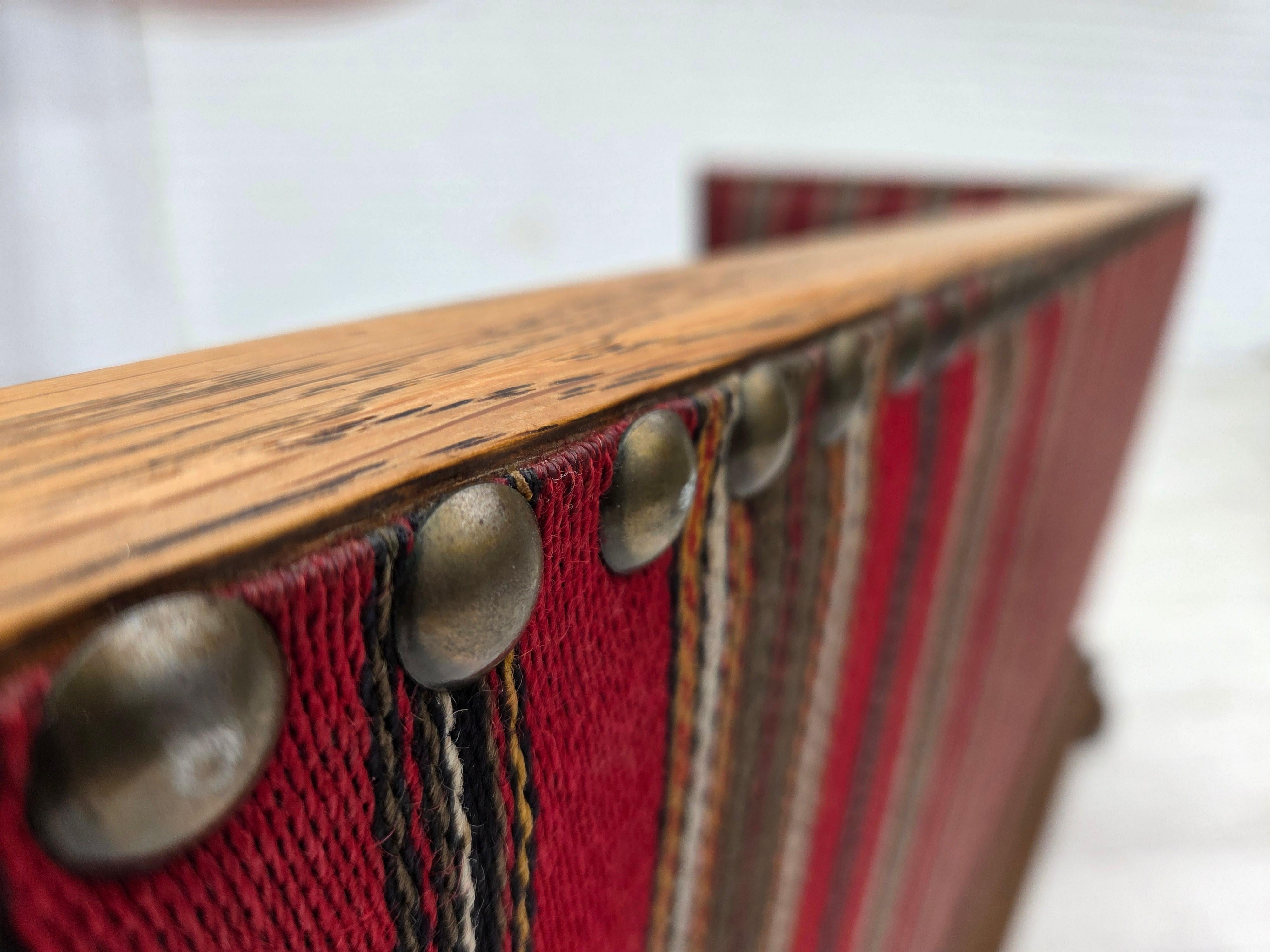 Años 60, sofá danés de 2 plazas, estado original, muebles de lana, madera de roble. en venta 11