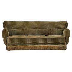1960s, Danish 3-seater "Banan" sofa, original green velour.