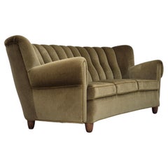 1960s, Danish 3-seater "Banana" sofa for Central Møbler Odense, original.