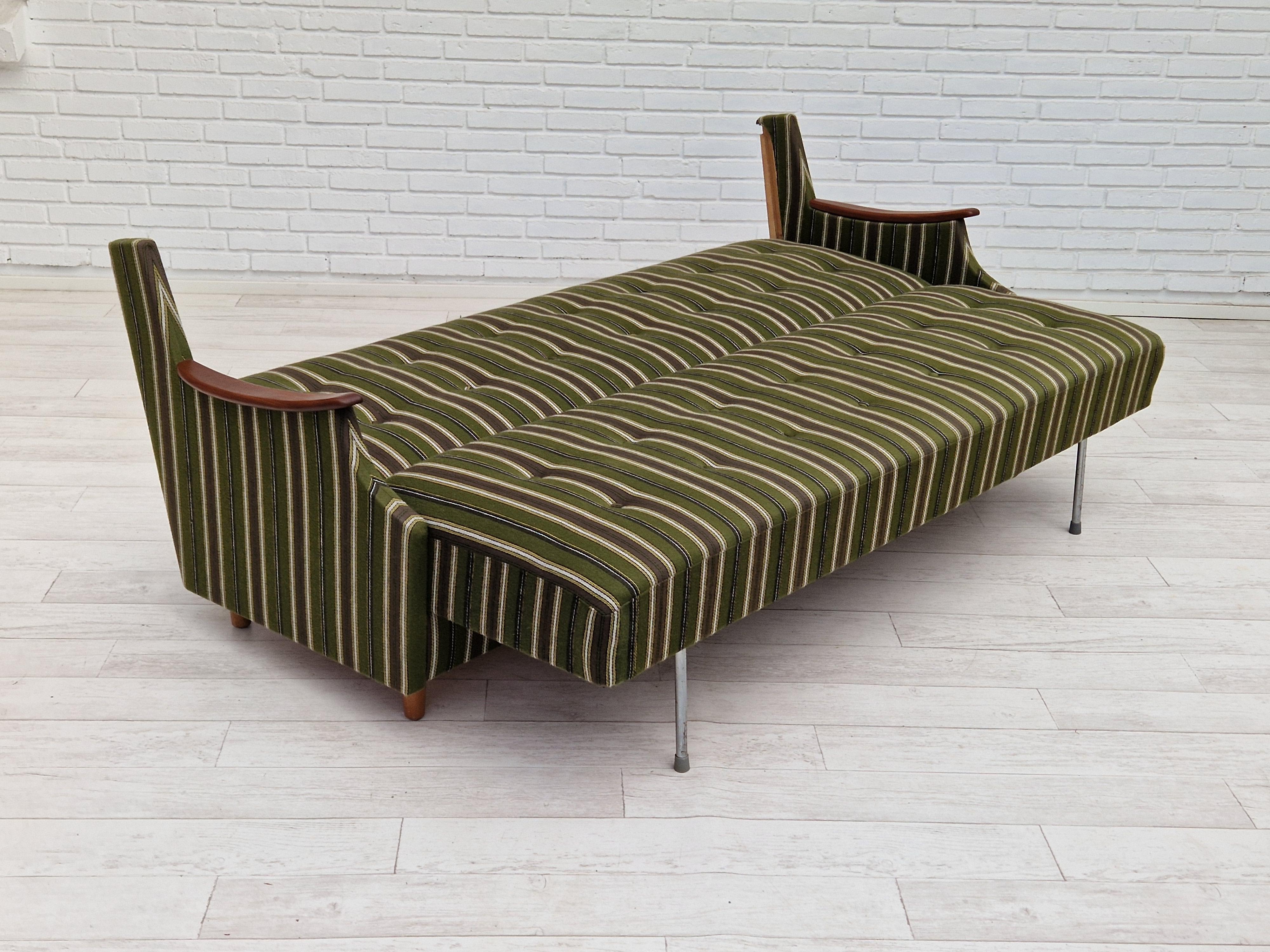 Scandinavian Modern 1960s, Danish 3 Seater Folded Sleeping Sofa, Original Very Good Condition For Sale