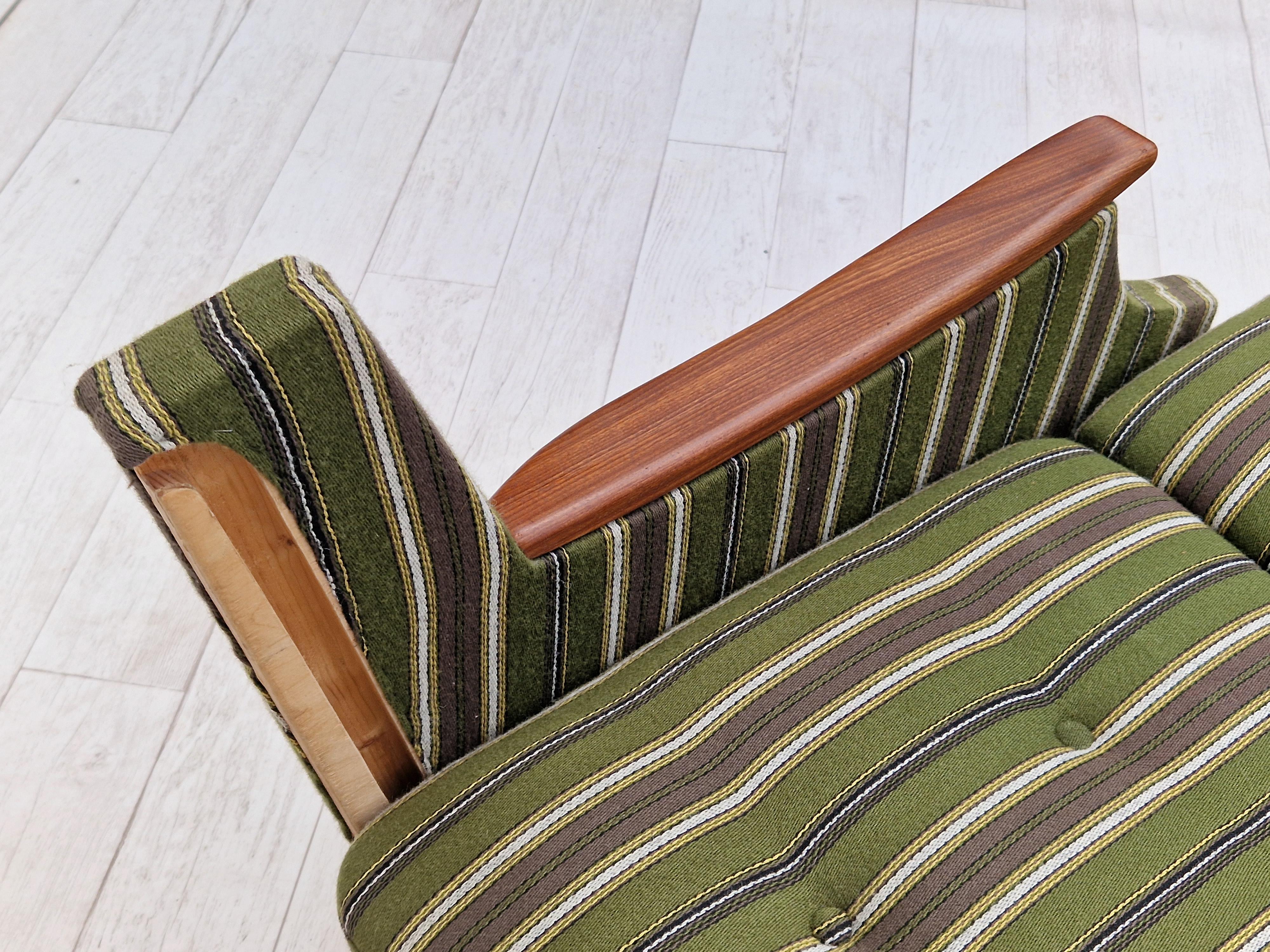 Mid-20th Century 1960s, Danish 3 Seater Folded Sleeping Sofa, Original Very Good Condition