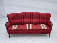 1960s, Danish 3-seater sofa by Alfred Christensen, red furniture wool, original.