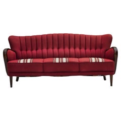 1960s, Danish 3-seater sofa by Alfred Christensen, red furniture wool, original.