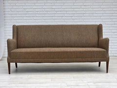 1960s, Danish 3-seater sofa, furniture wool, teak wood.