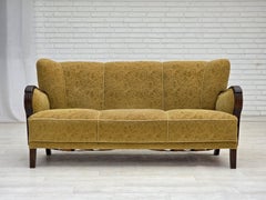 Années 1960, canapé danois à 3 places, état d'origine, meubles en laine/cotton.