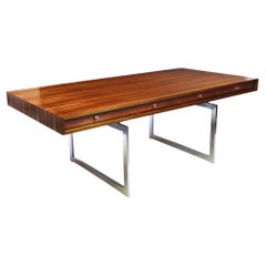 1960s Danish "901" Executive Desk in Rosewood & Chrome by Bodil Kjaer