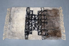 1960s Danish Abstract Long Hair Wool Rug