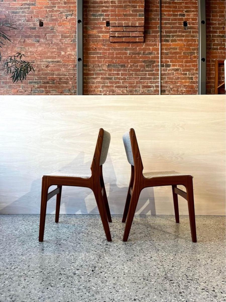 1960's Danish Afromosia Teak Dining Chairs In Excellent Condition In Victoria, BC