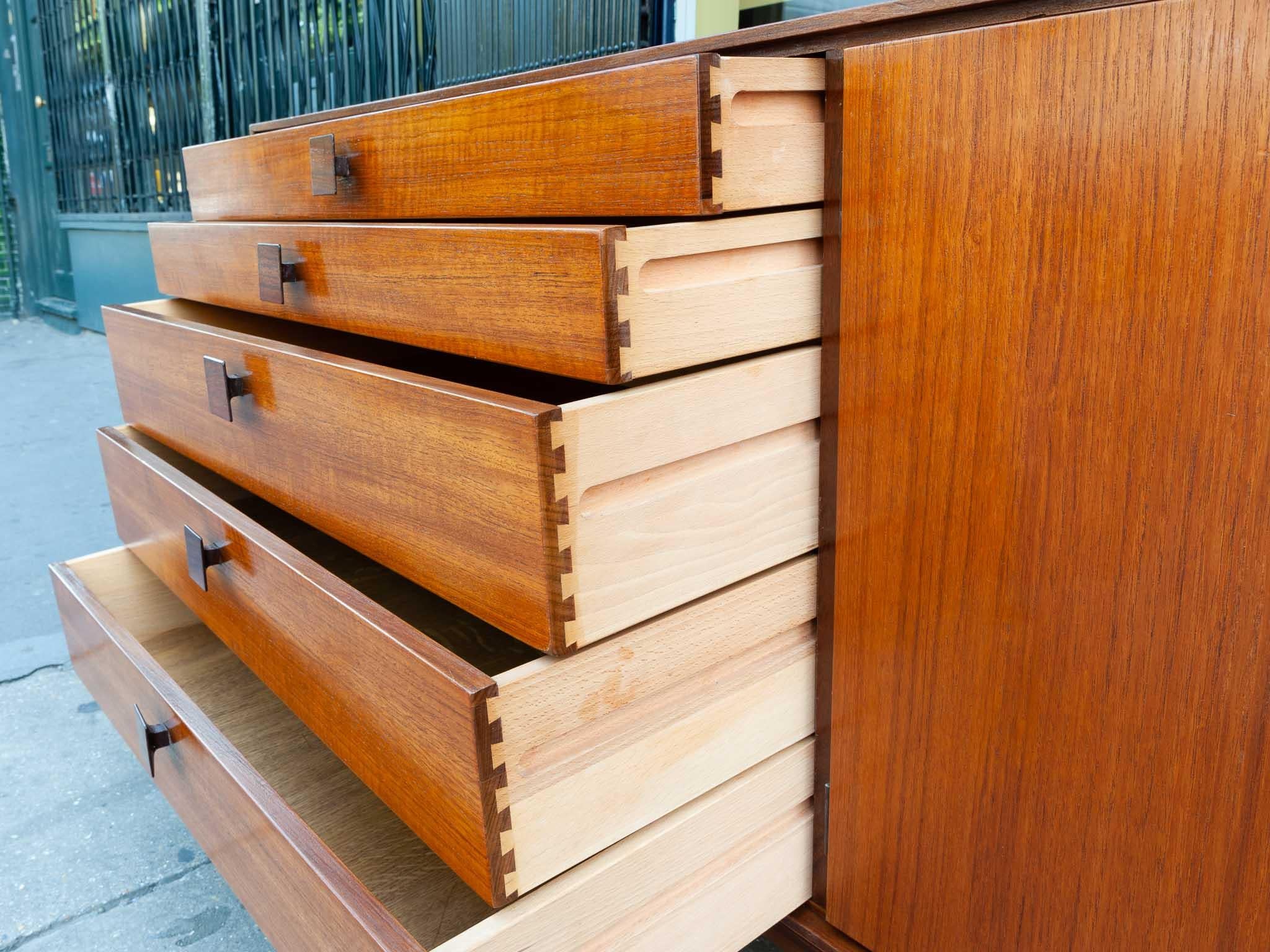 Brass 1960s Danish Afromosia Teak Sideboard by Ib Kofod-Larsen for G Plan