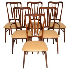 1960s Danish Afromosia Wood and Leather Dining Chairs by Nils Kofoed