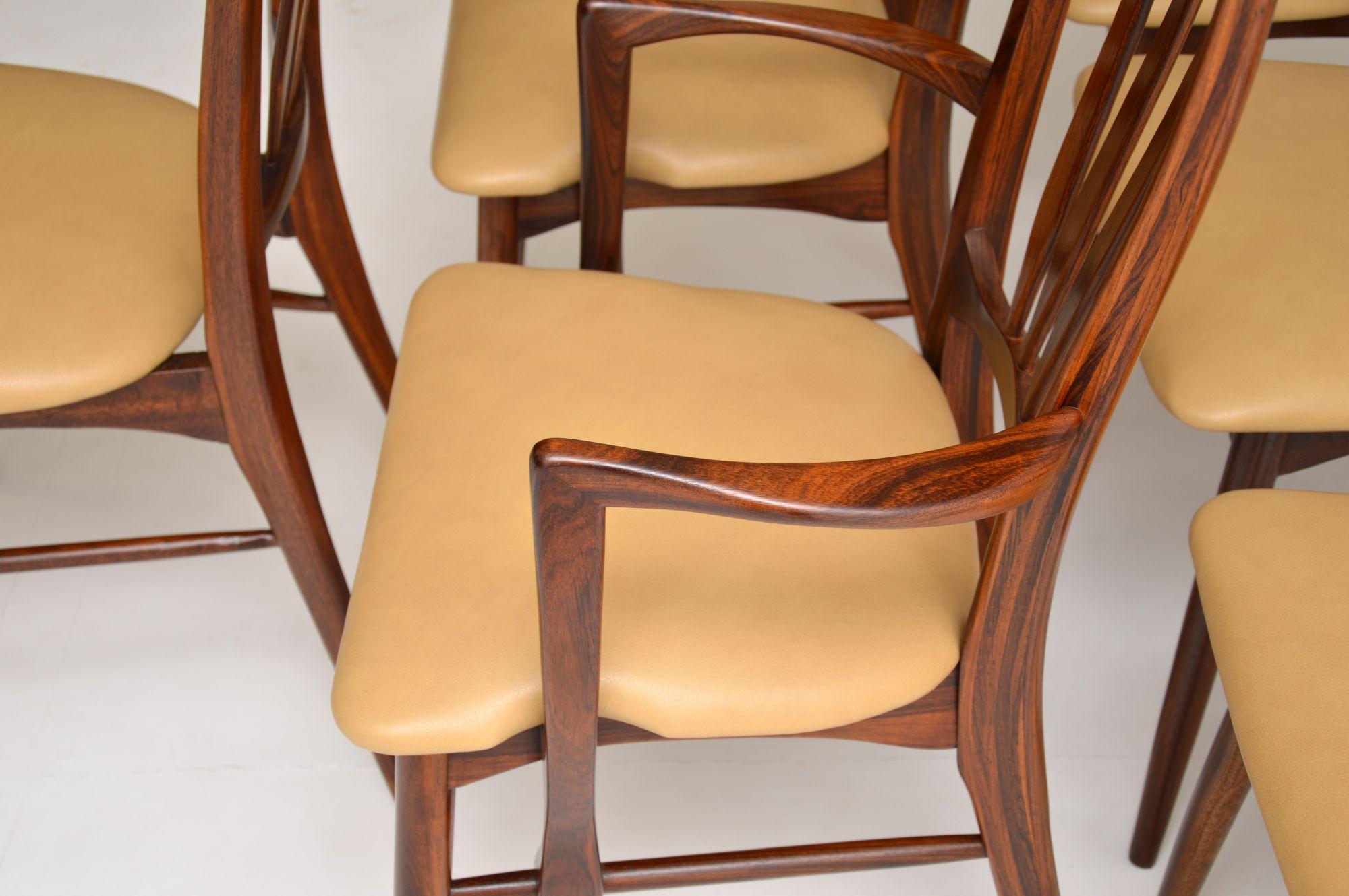 Mahogany 1960s Danish Afromosia Wood and Leather Dining Chairs by Nils Kofoed