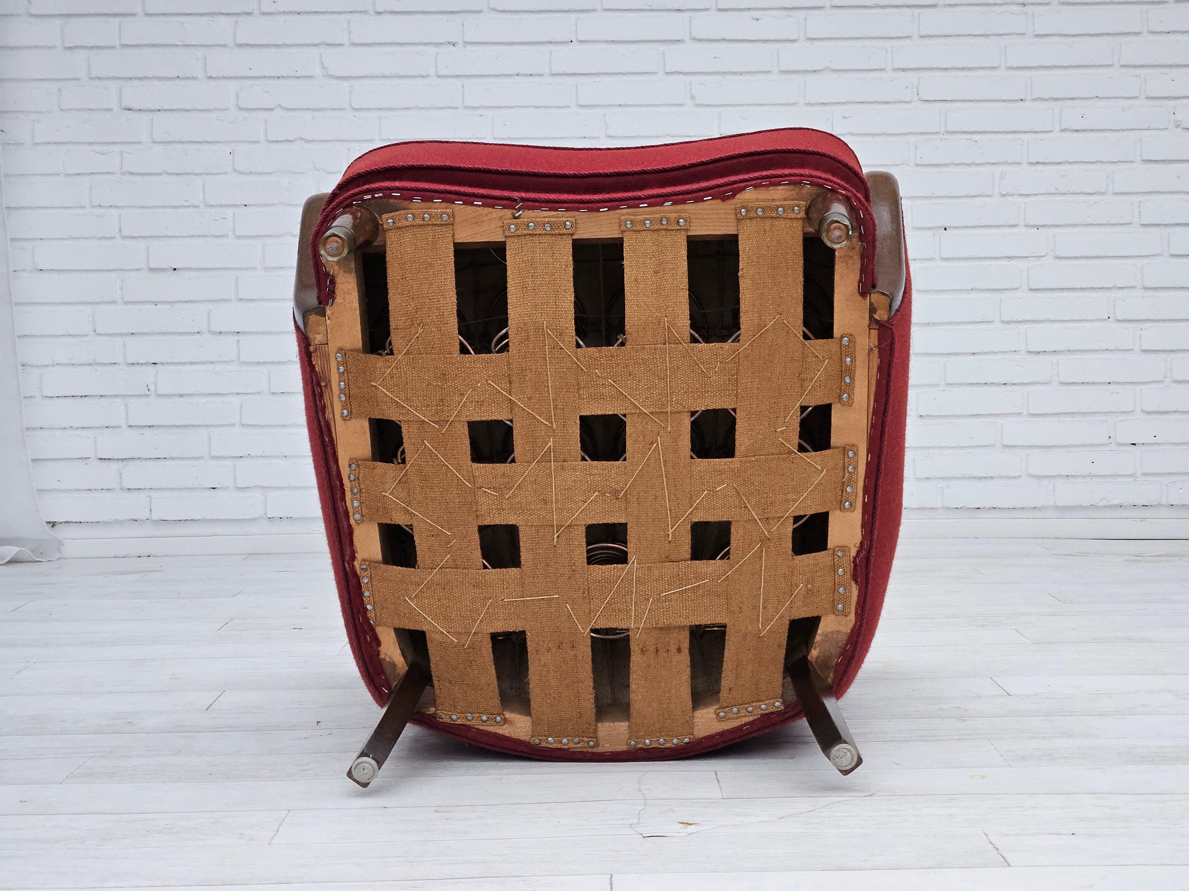 1960er Jahre, dänischer Sessel von Alfred Christensen, Möbelwollstoff, original. im Angebot 6