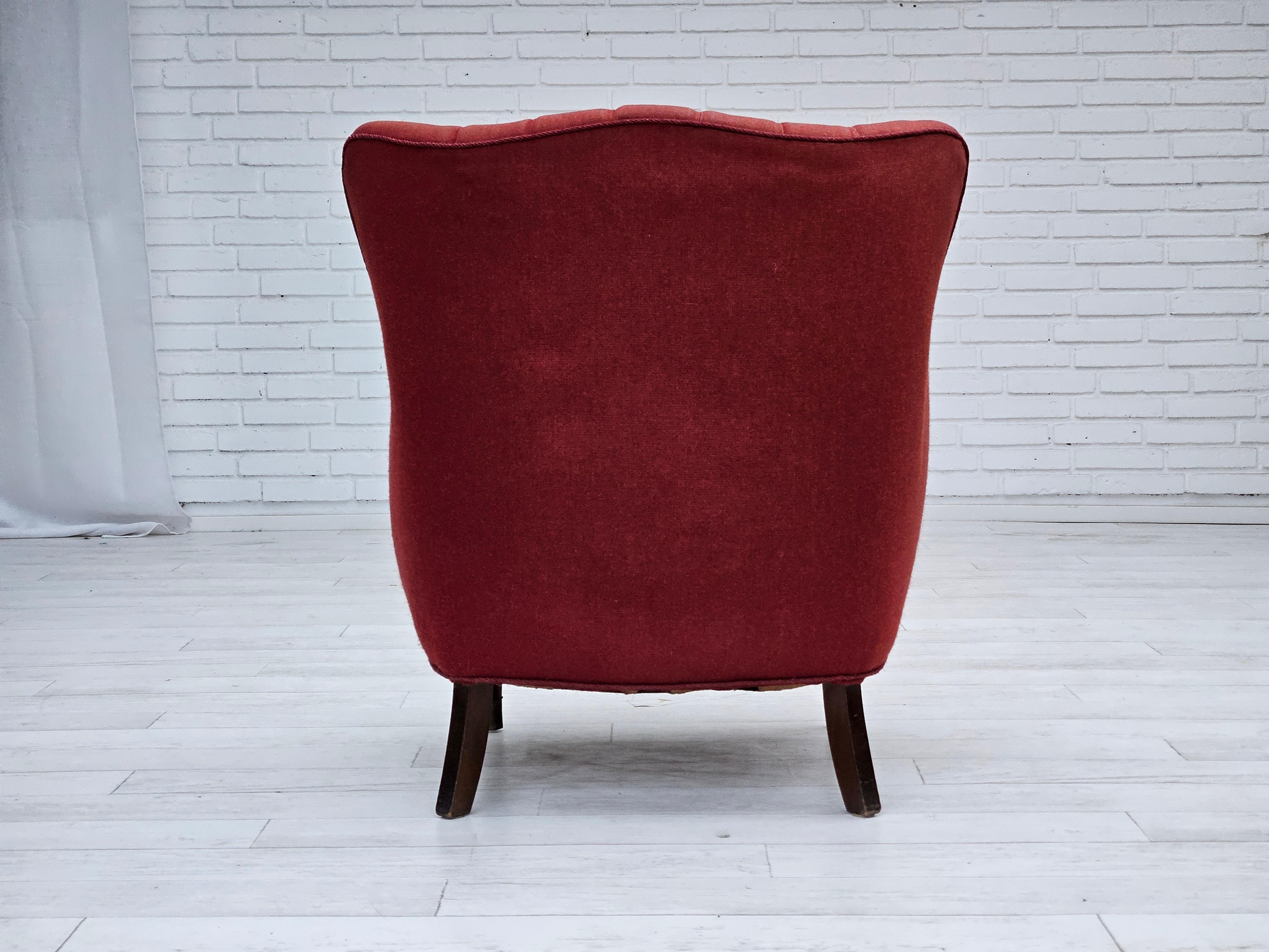 1960er Jahre, dänischer Sessel von Alfred Christensen, Möbelwollstoff, original. im Zustand „Gut“ im Angebot in Tarm, 82