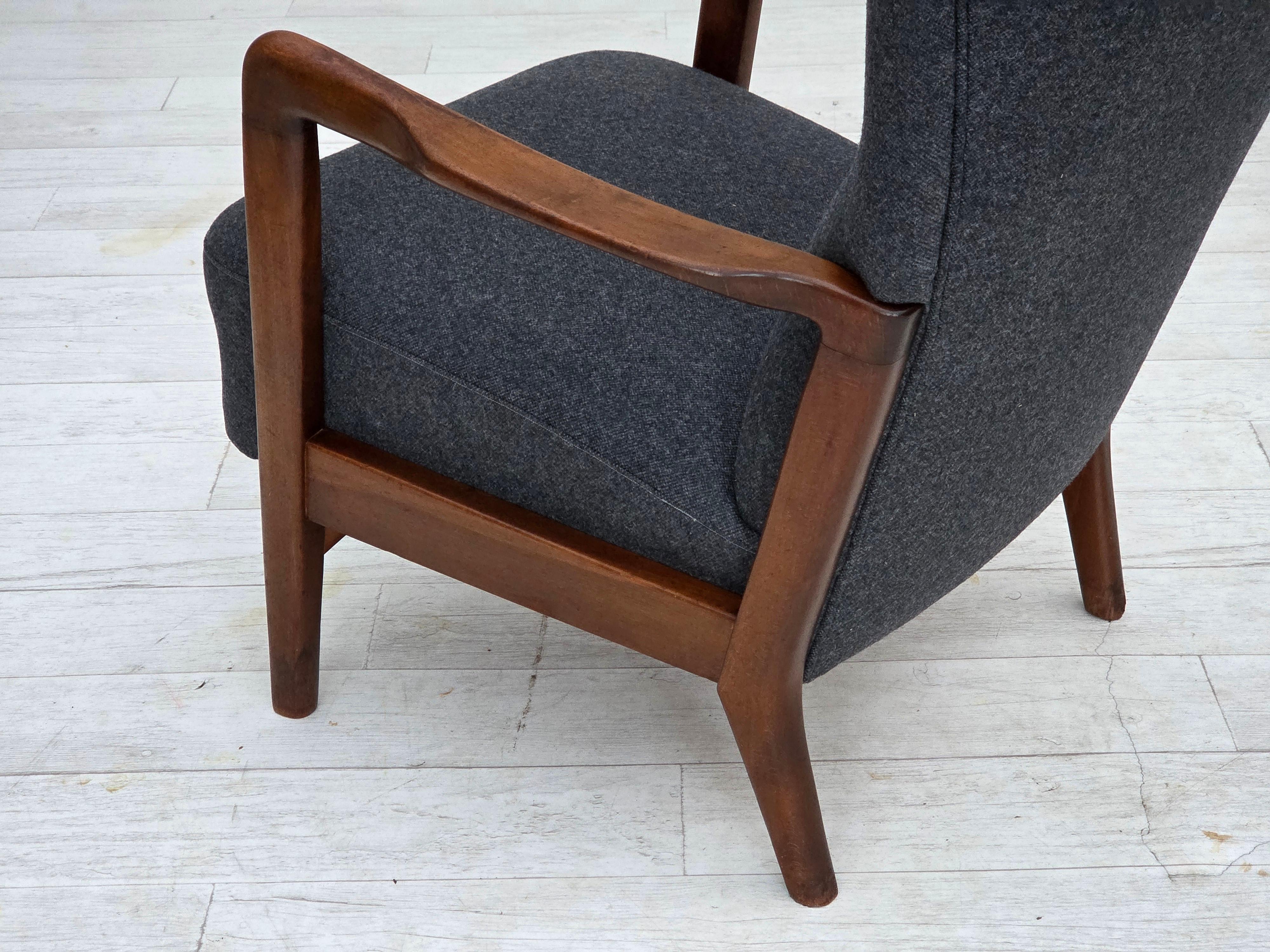 1960s, Fauteuil danois par Fritz Hansen Model No. 8000/8020, meuble en laine. en vente 6