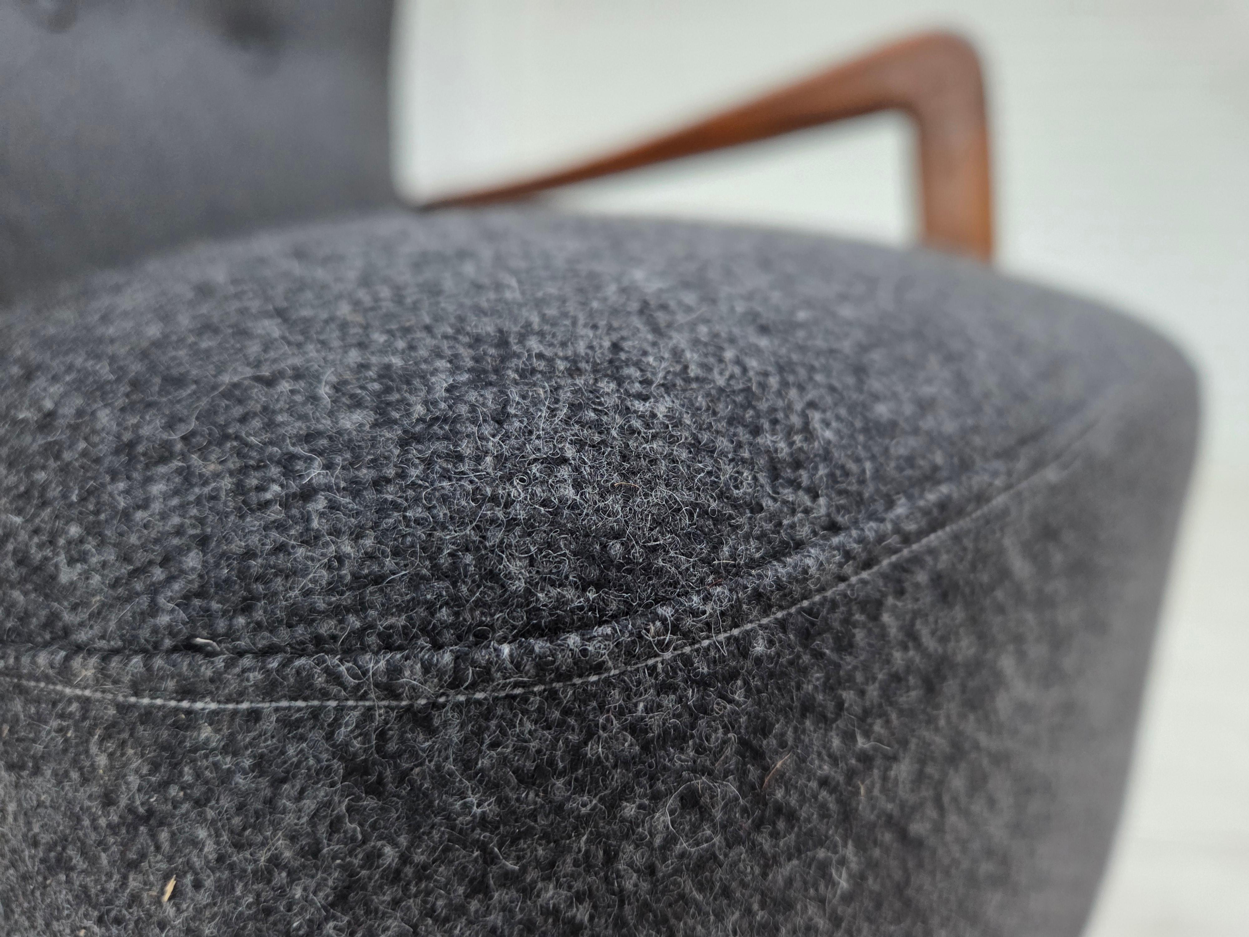 1960s, Fauteuil danois par Fritz Hansen Model No. 8000/8020, meuble en laine. en vente 10