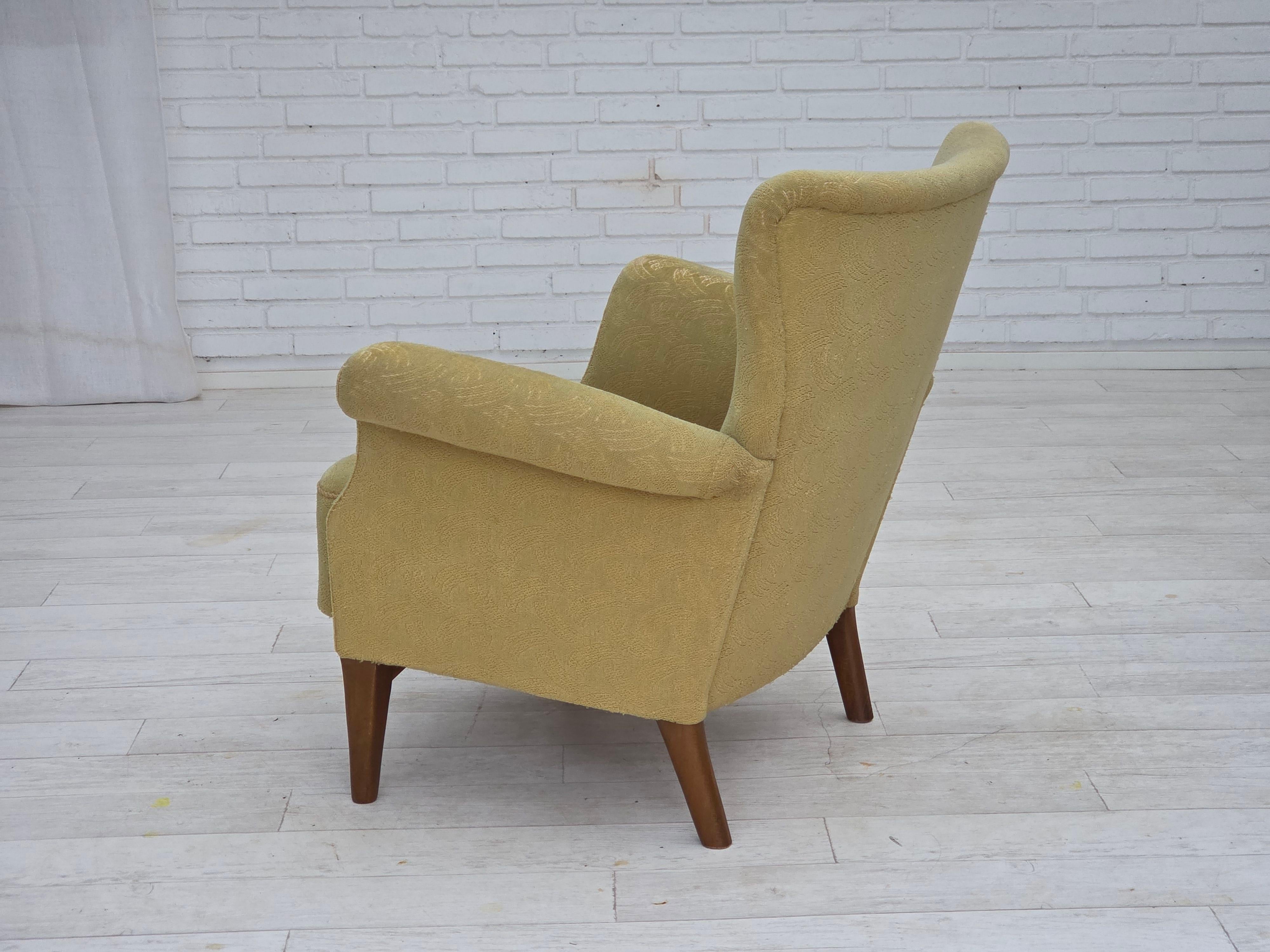 Años 60, sillón danés de Fritz Hansen, serie 8000/8020, estado original. Lana en venta