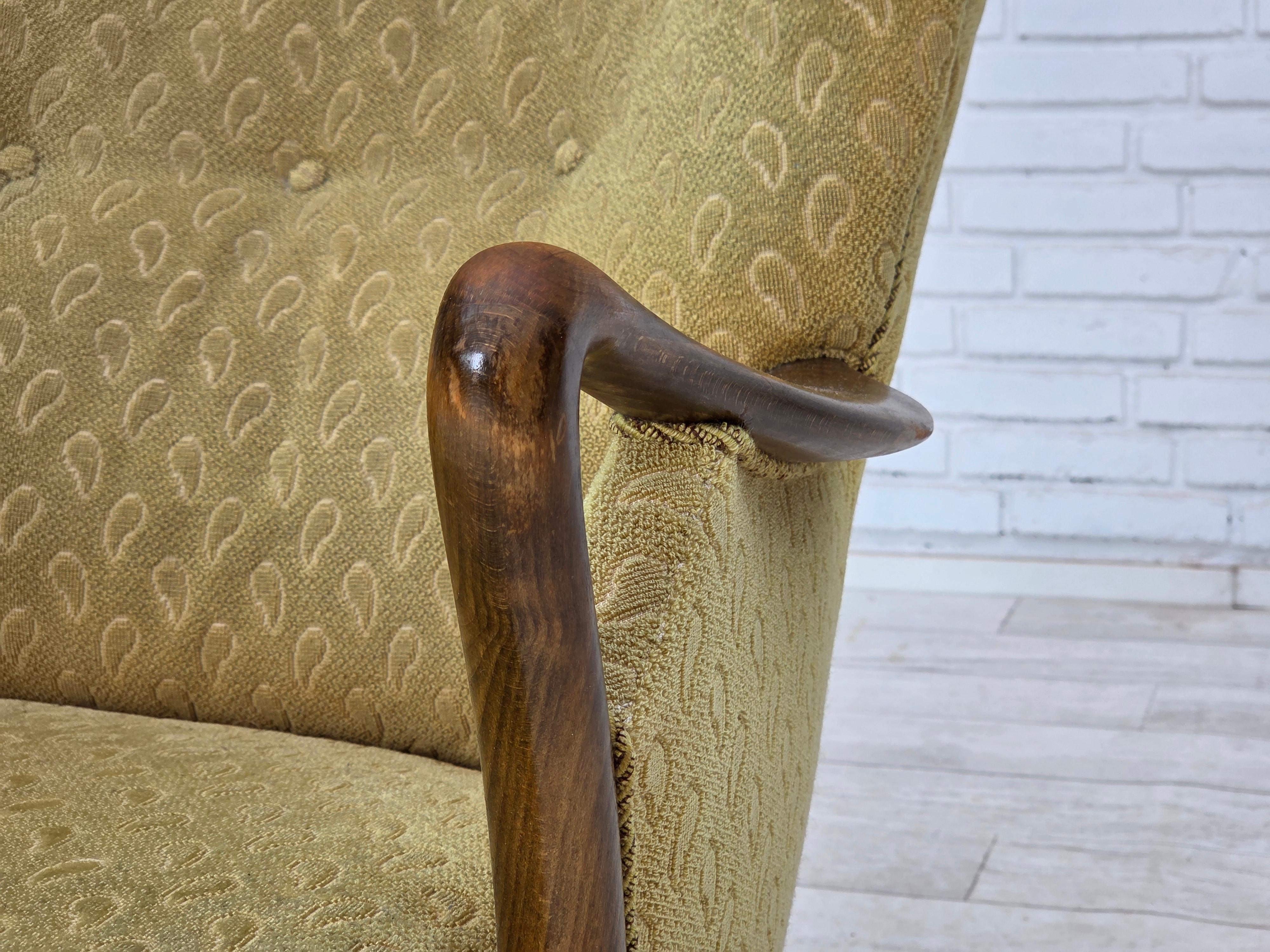 1960s, fauteuil danois par Slagelse Møbelværk, modèle 157, velours. en vente 4
