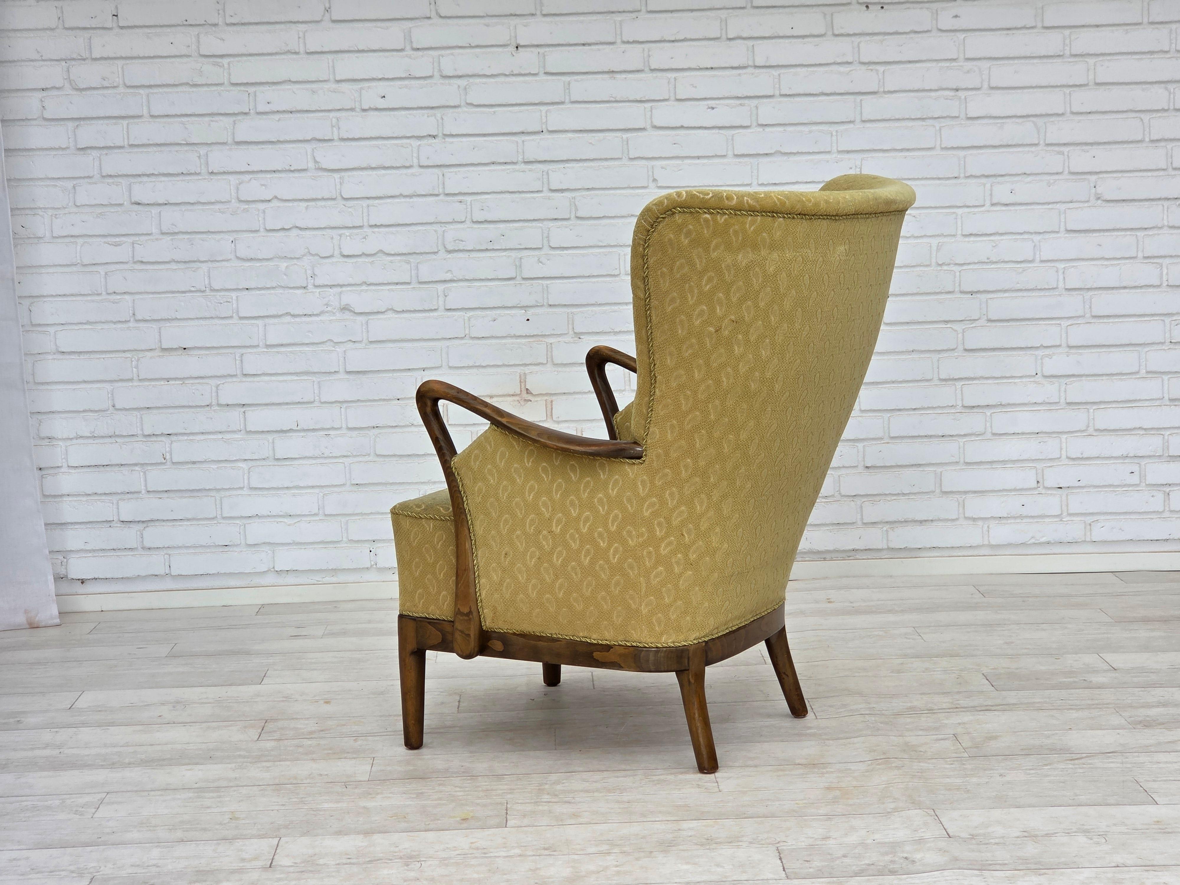 1960s, fauteuil danois par Slagelse Møbelværk, modèle 157, velours. en vente 1