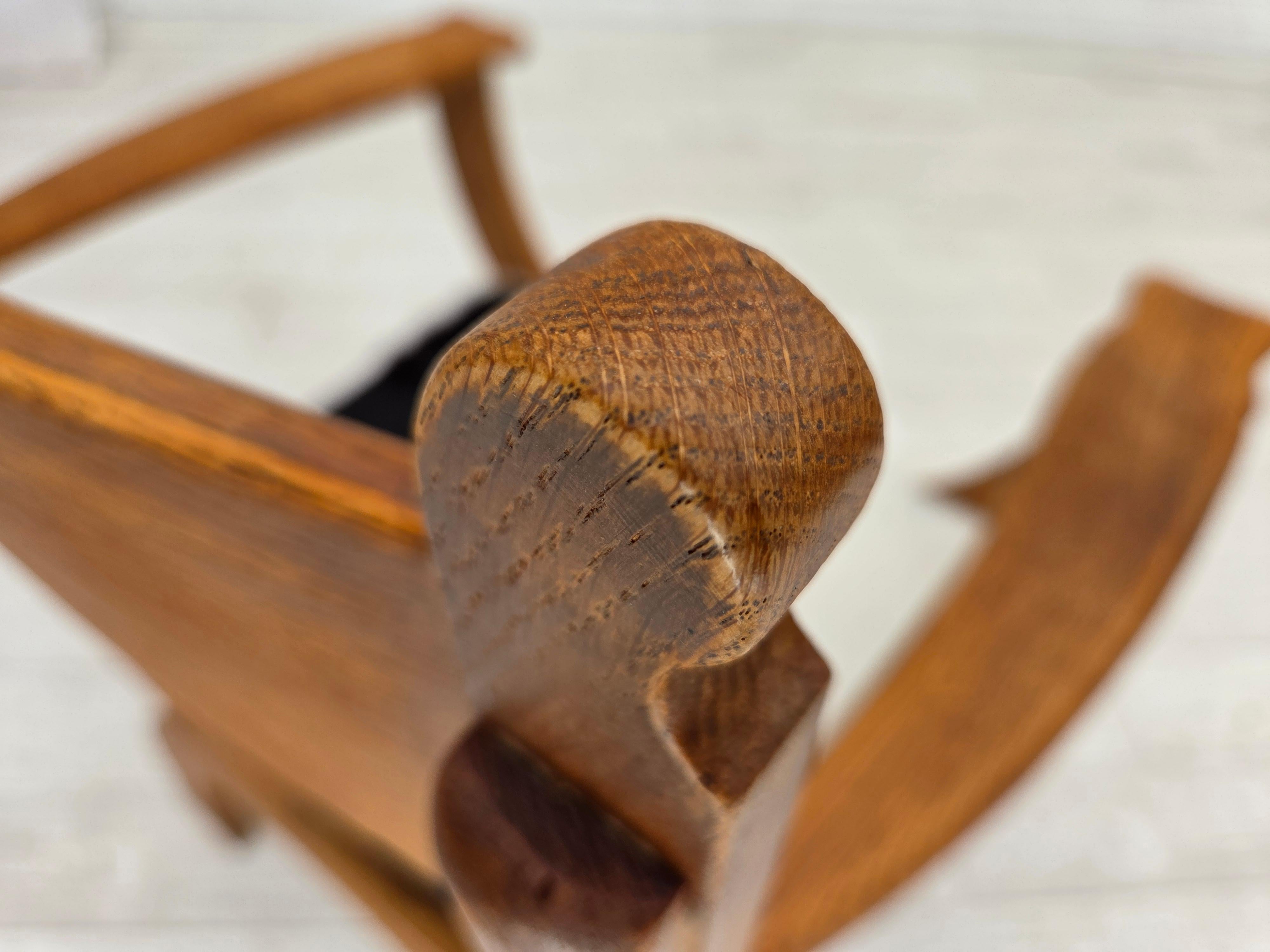 1960er Jahre, Dänischer Sessel, komplett neu gepolstert, Möbel aus Rindsleder, Eichenholz. im Angebot 4