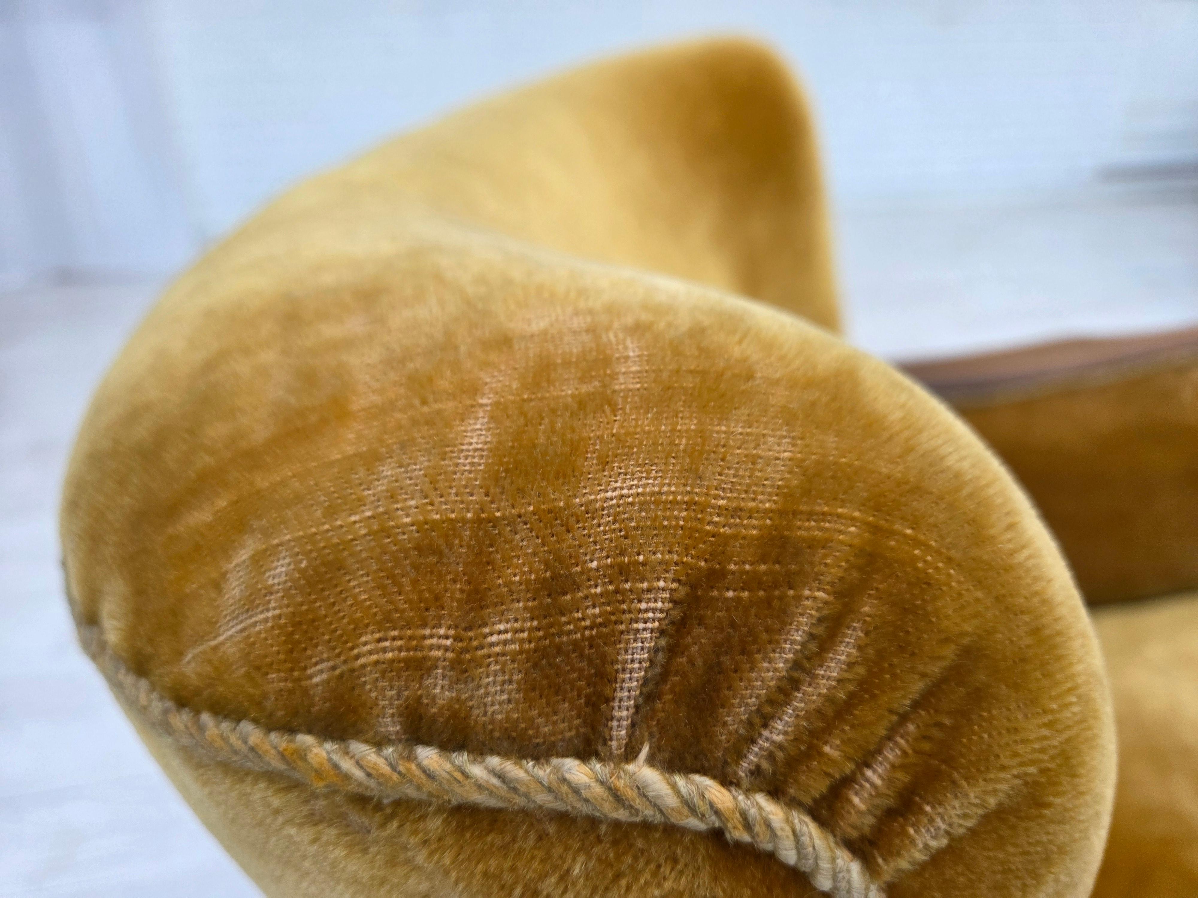 1960s, Danish armchair, furniture velour, beech wood, original. For Sale 4
