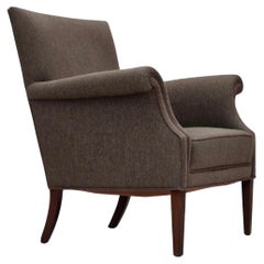 1960s, Danish armchair, furniture wool, ash wood legs.