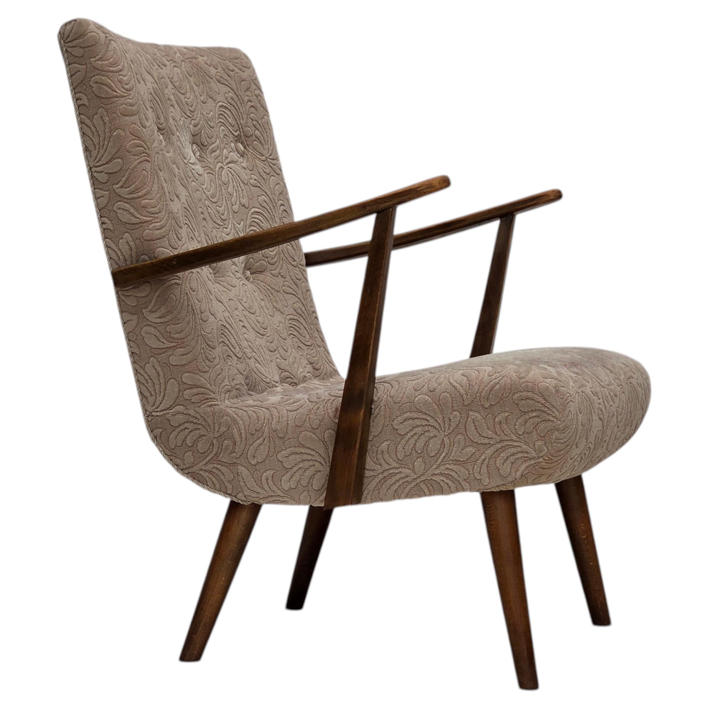 1960s, Danish armchair, furniture wool, beech wood.