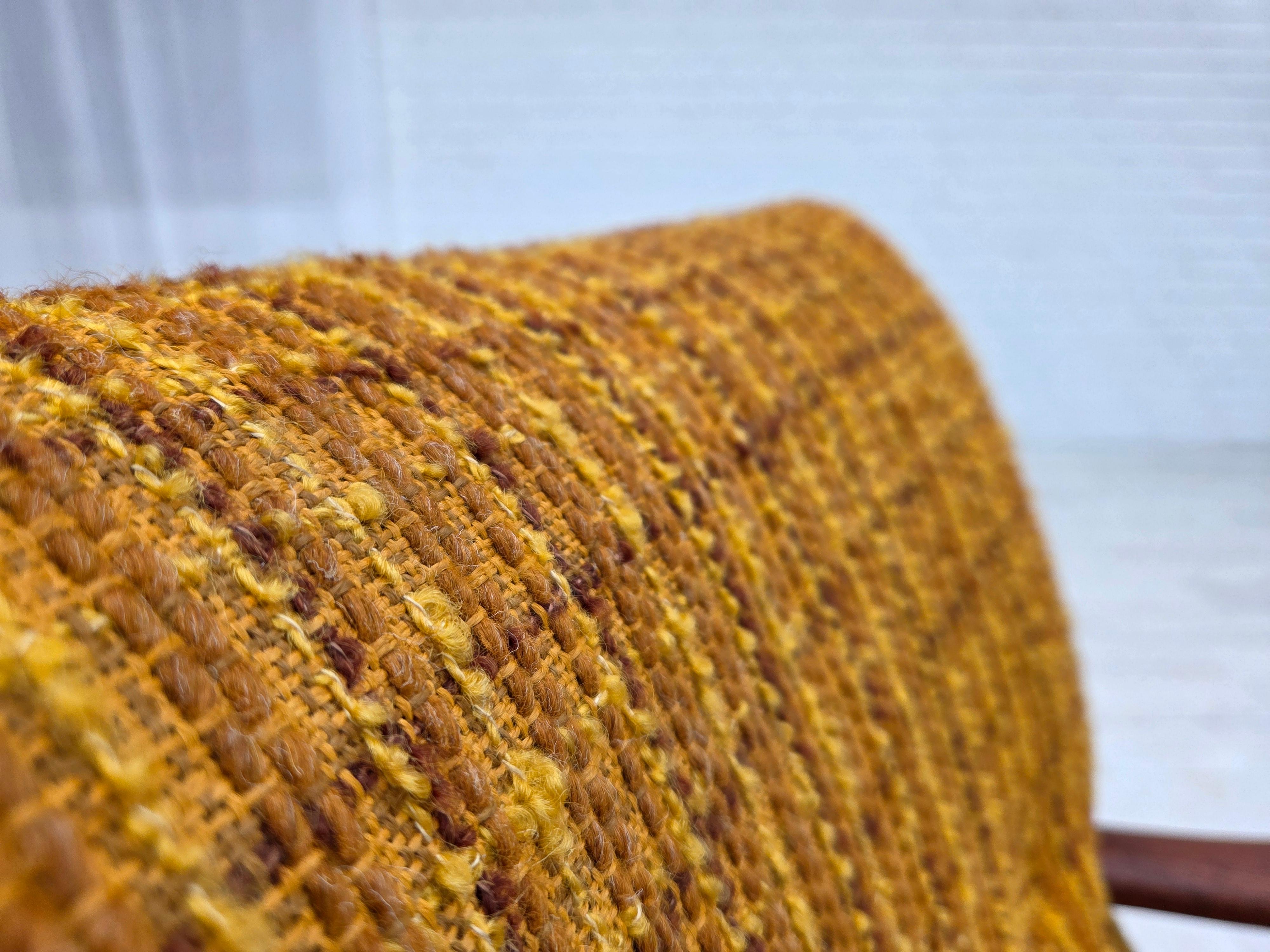 1960s, Danish armchair, furniture wool fabric, teak wood, oak wood. For Sale 7