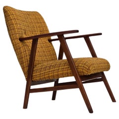 1960s, Danish armchair, furniture wool fabric, teak wood, oak wood.