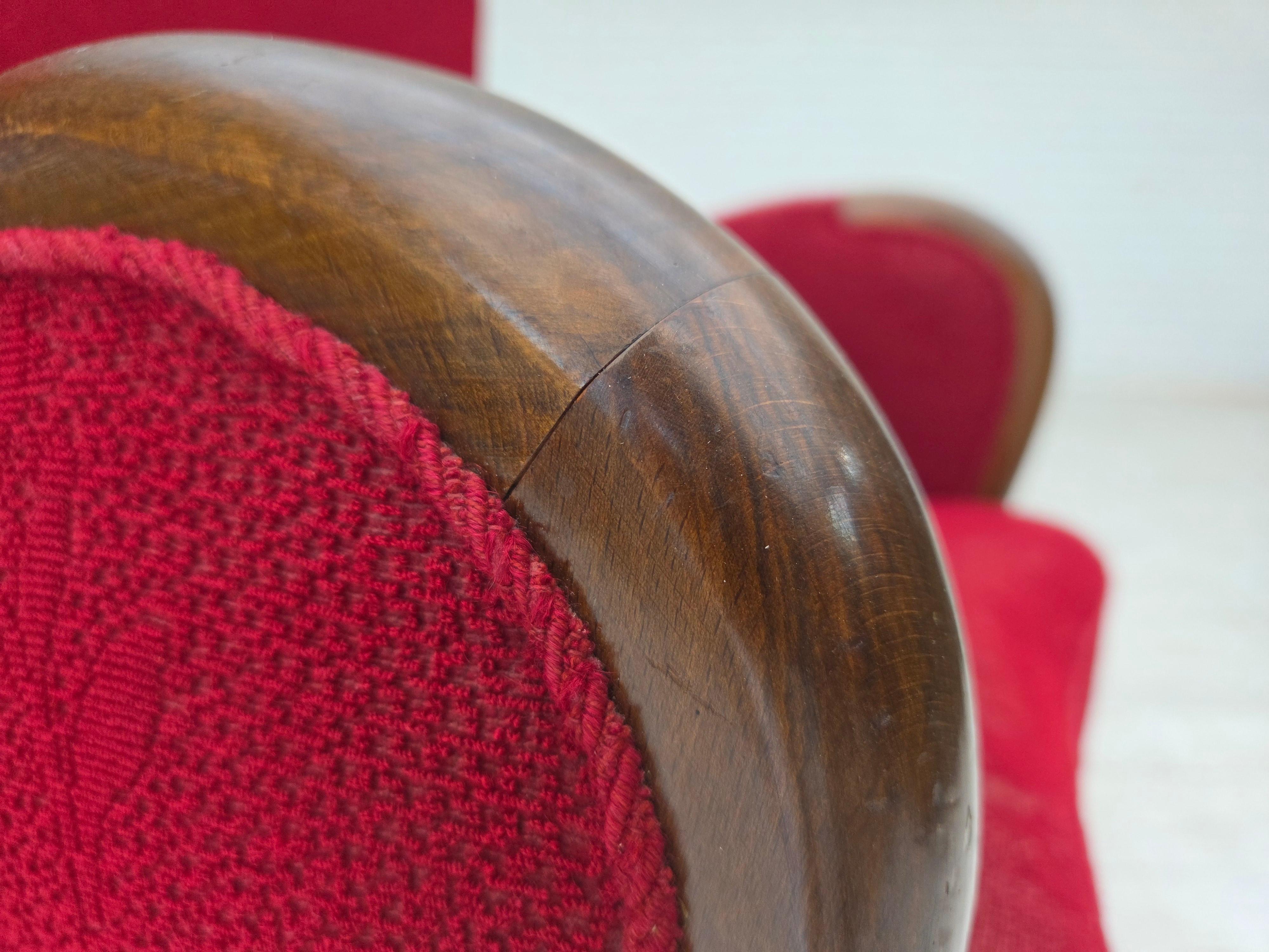 Años 60, sillón danés, estado original, tejido de lana, patas de madera de haya. Lana en venta