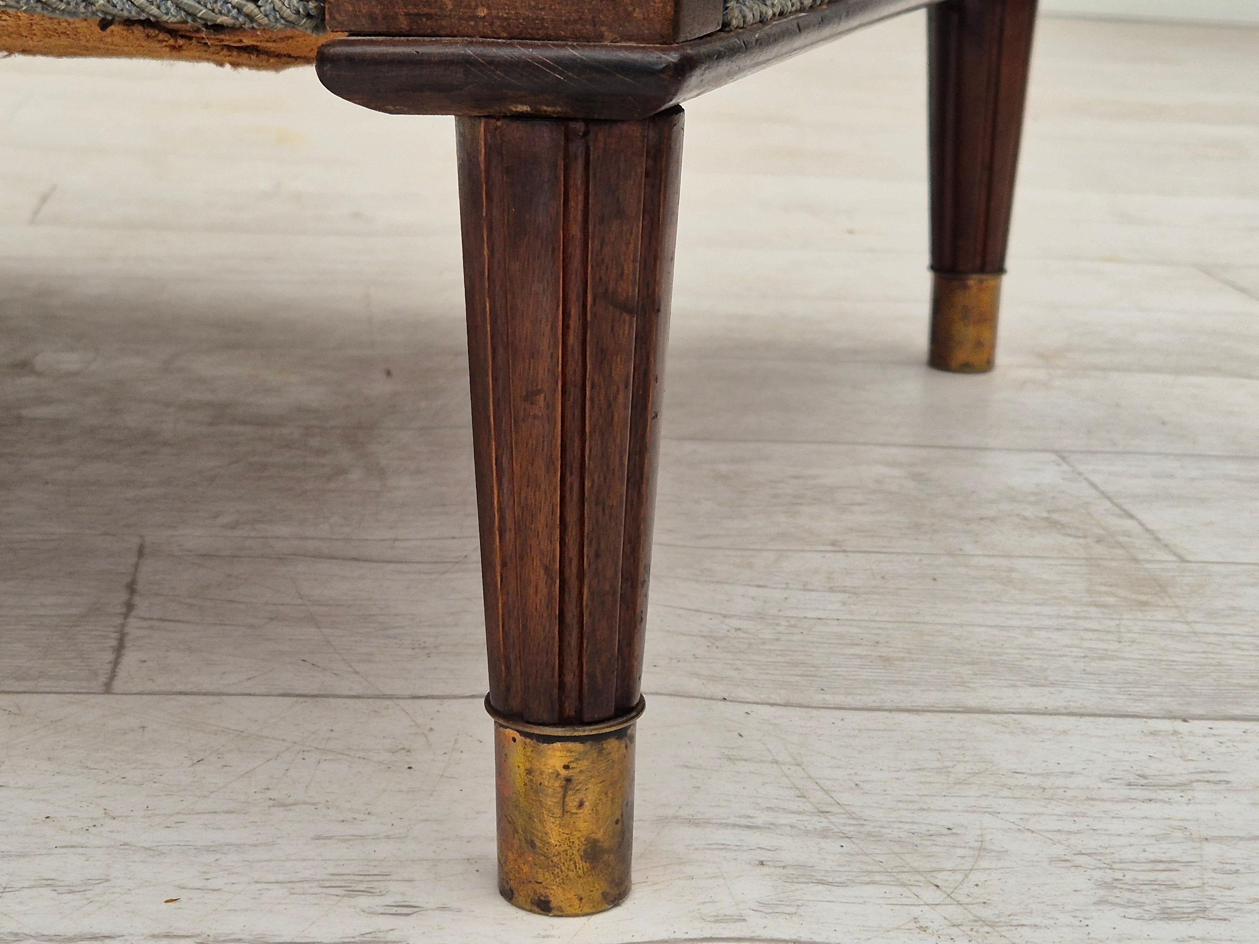 Fauteuil danois des années 1960, très bon état d'origine, velours de meuble, hêtre. en vente 2