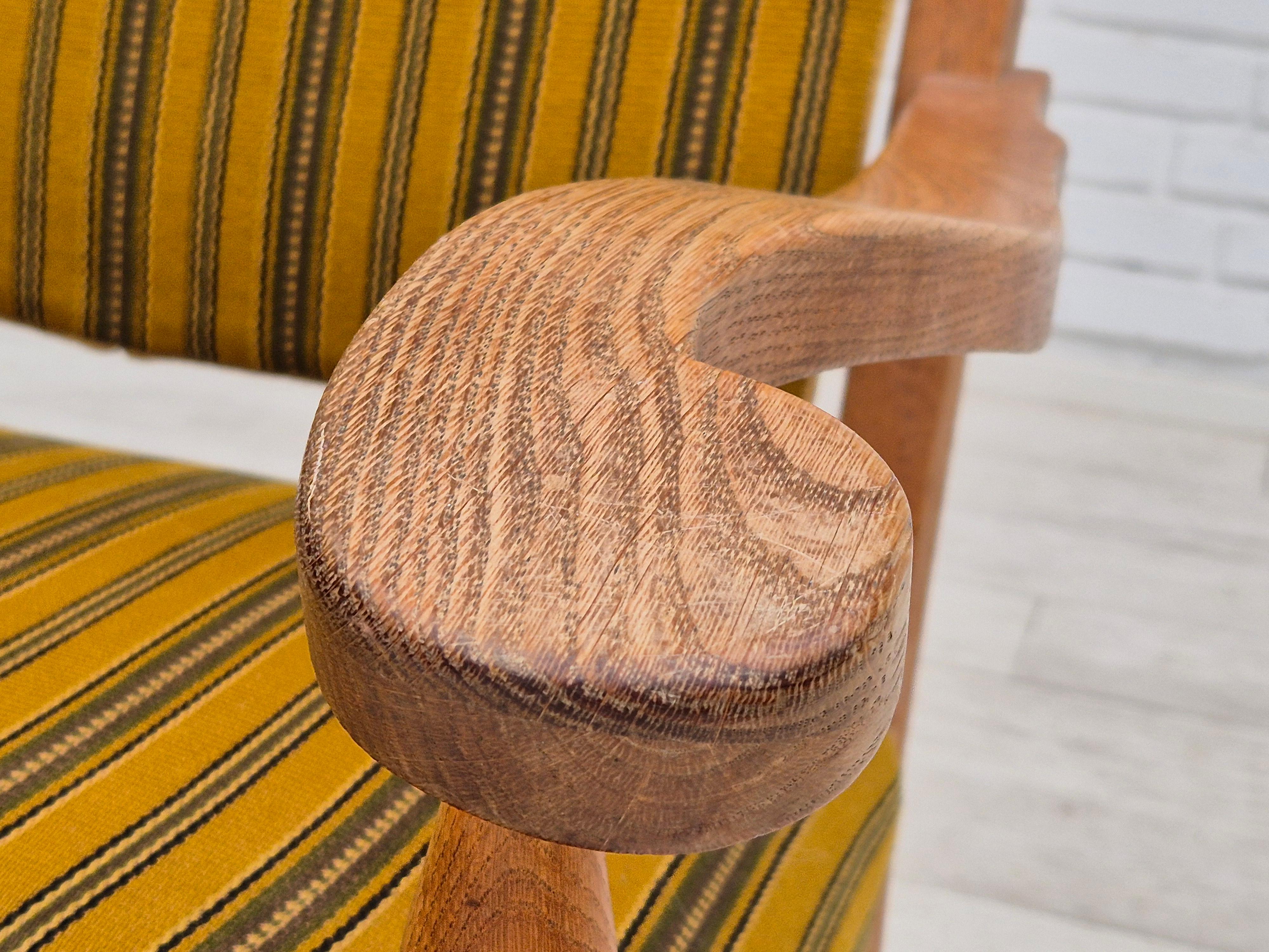 Poltrona danese degli anni '60, originale in ottime condizioni, mobili in lana, rovere massiccio. in vendita 5