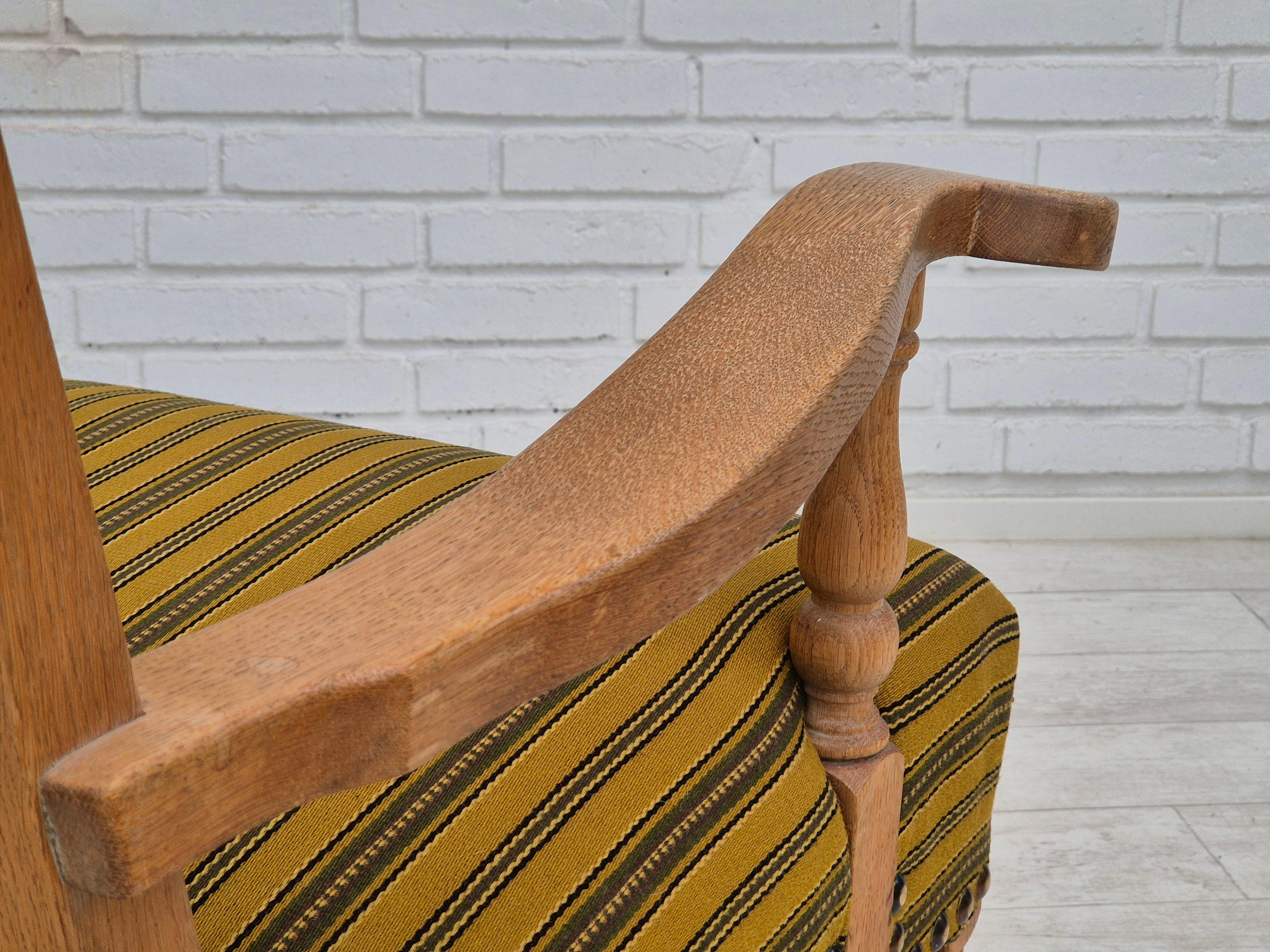 Poltrona danese degli anni '60, originale in ottime condizioni, mobili in lana, rovere massiccio. in vendita 6