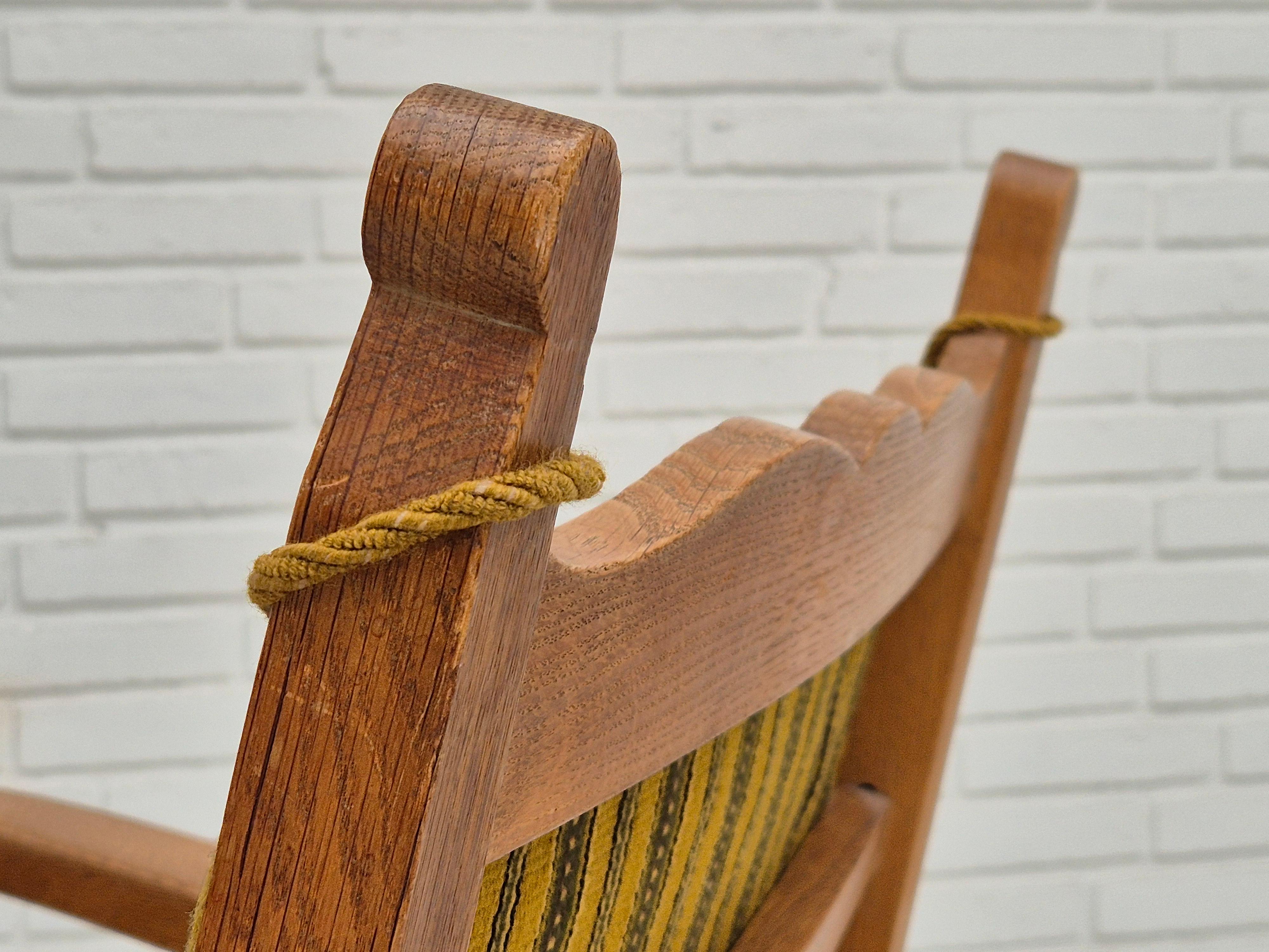 Poltrona danese degli anni '60, originale in ottime condizioni, mobili in lana, rovere massiccio. in vendita 8