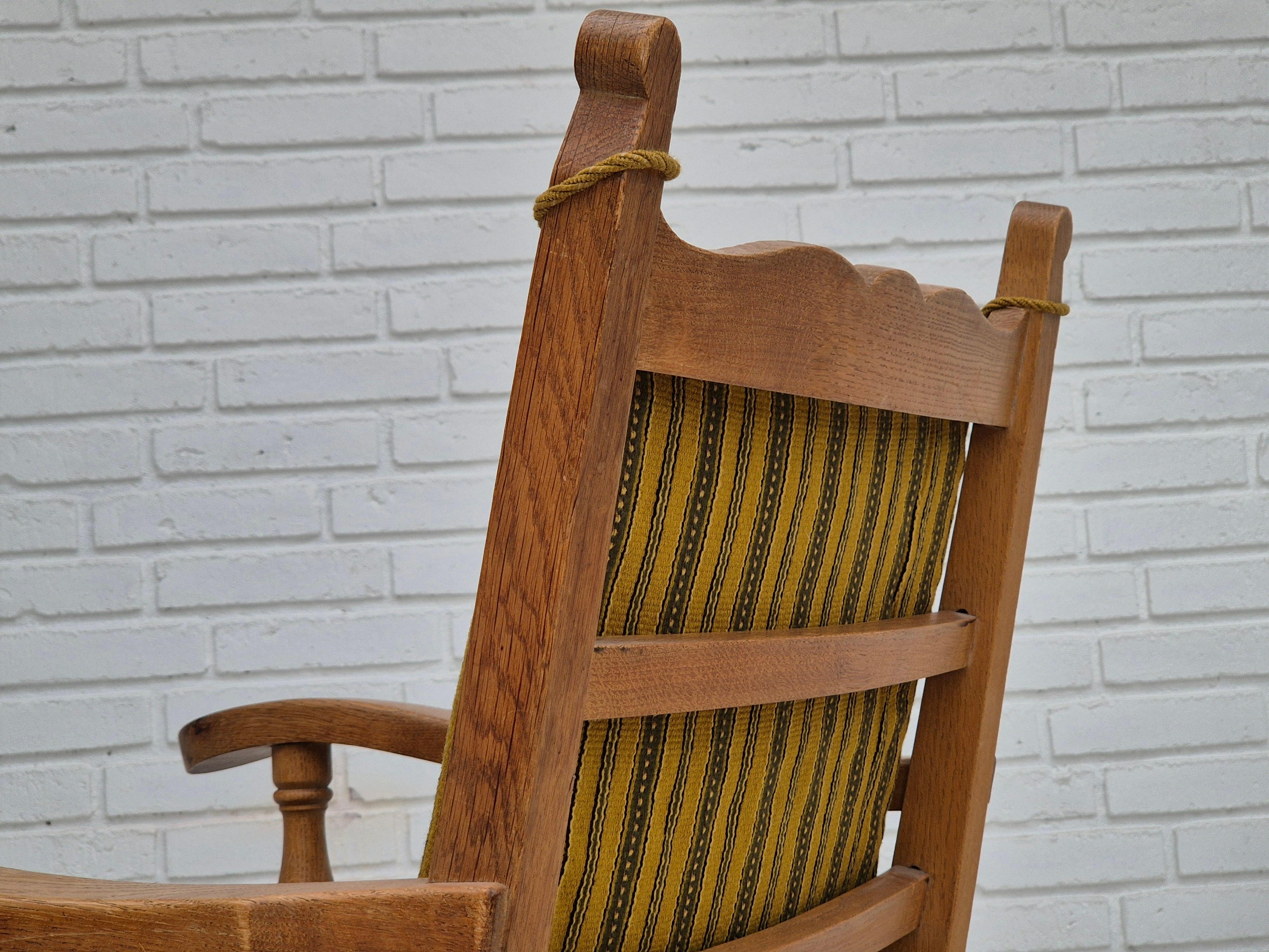 Poltrona danese degli anni '60, originale in ottime condizioni, mobili in lana, rovere massiccio. in vendita 9