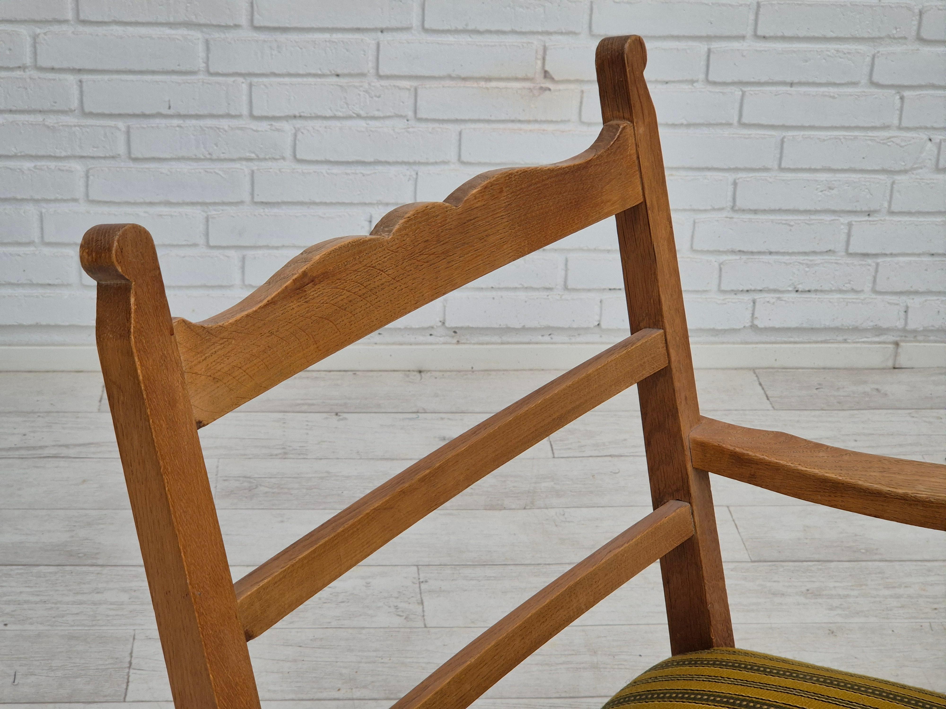 Poltrona danese degli anni '60, originale in ottime condizioni, mobili in lana, rovere massiccio. in vendita 12