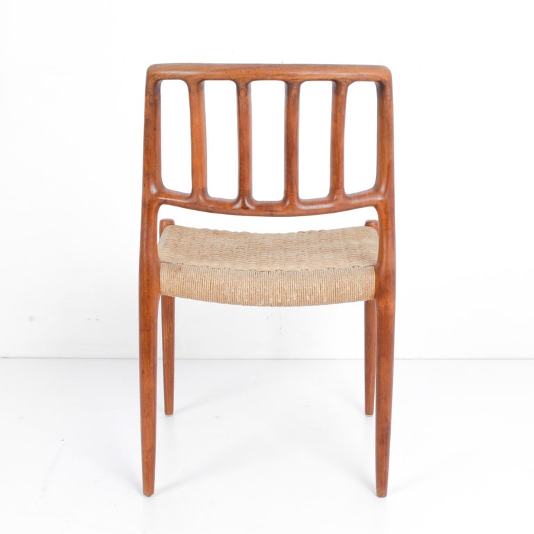 Papercord 1960s Danish Arne Hovmand-Olsen Teak Chair For Sale