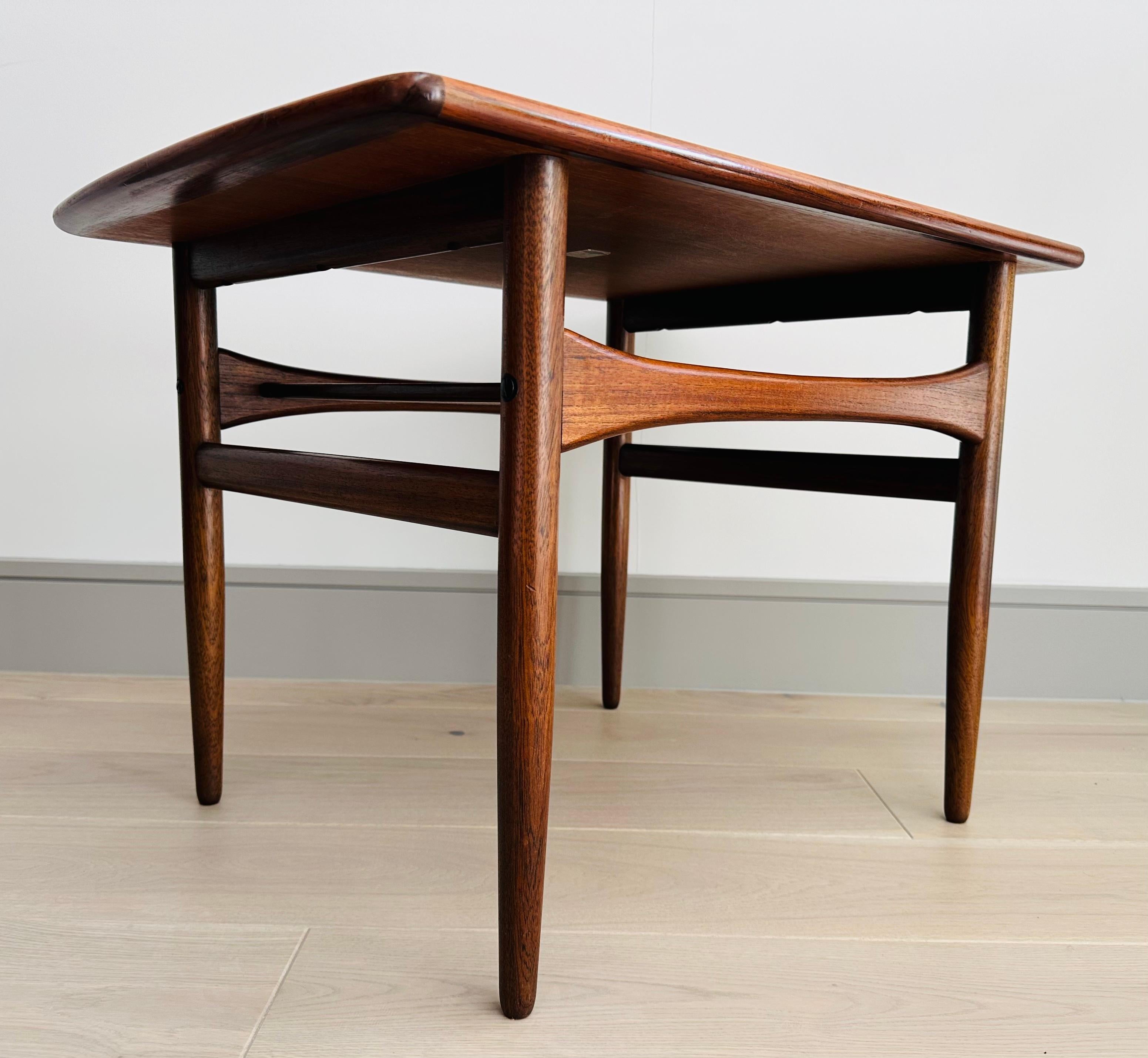 Brass 1960s Danish Arrebo Møbler Rosewood Side or Coffee Table by Robert Christensen